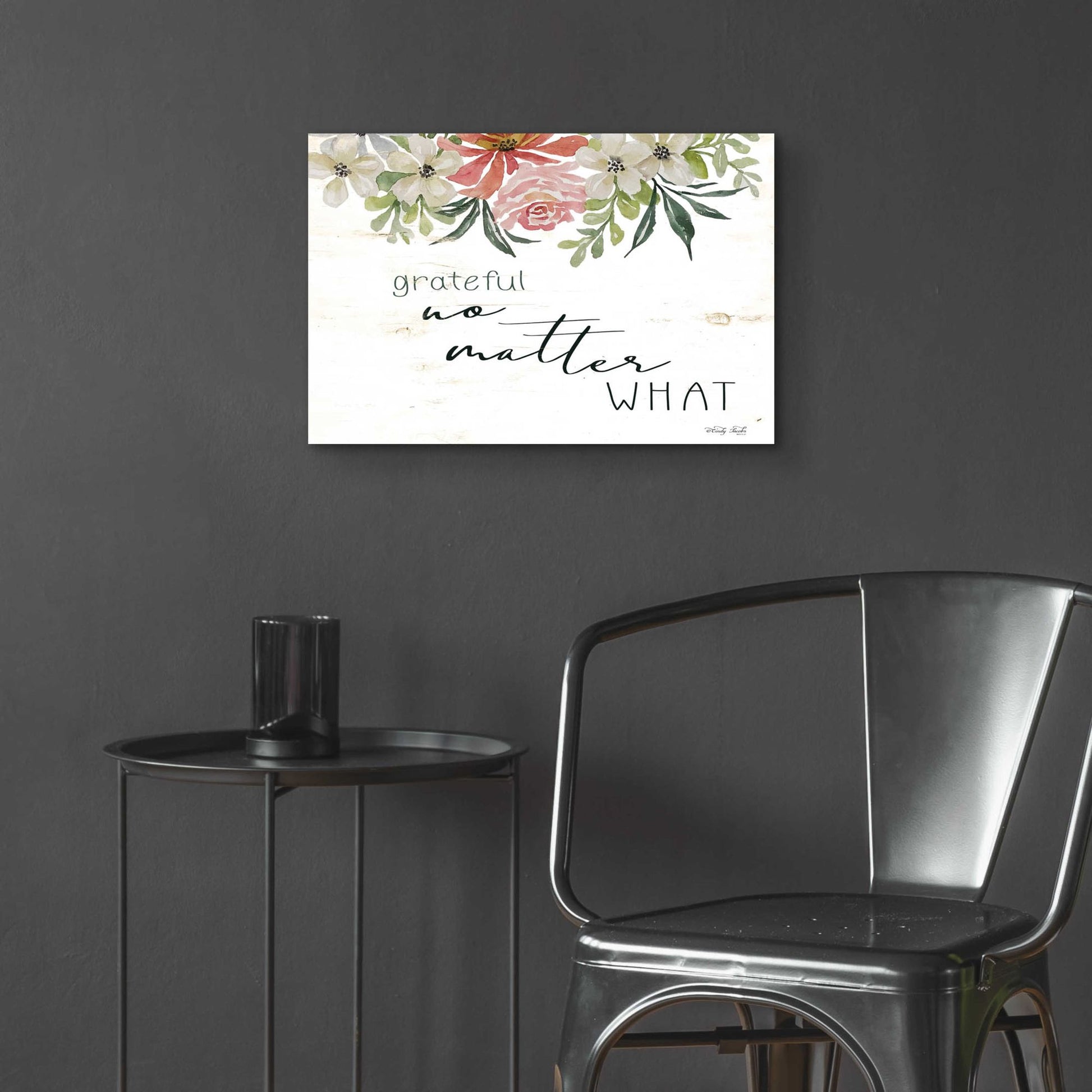 Epic Art 'Grateful No Matter What' by Cindy Jacobs, Acrylic Glass Wall Art,24x16