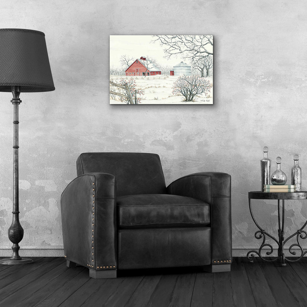 Epic Art 'Winter Barn' by Cindy Jacobs, Acrylic Glass Wall Art,24x16