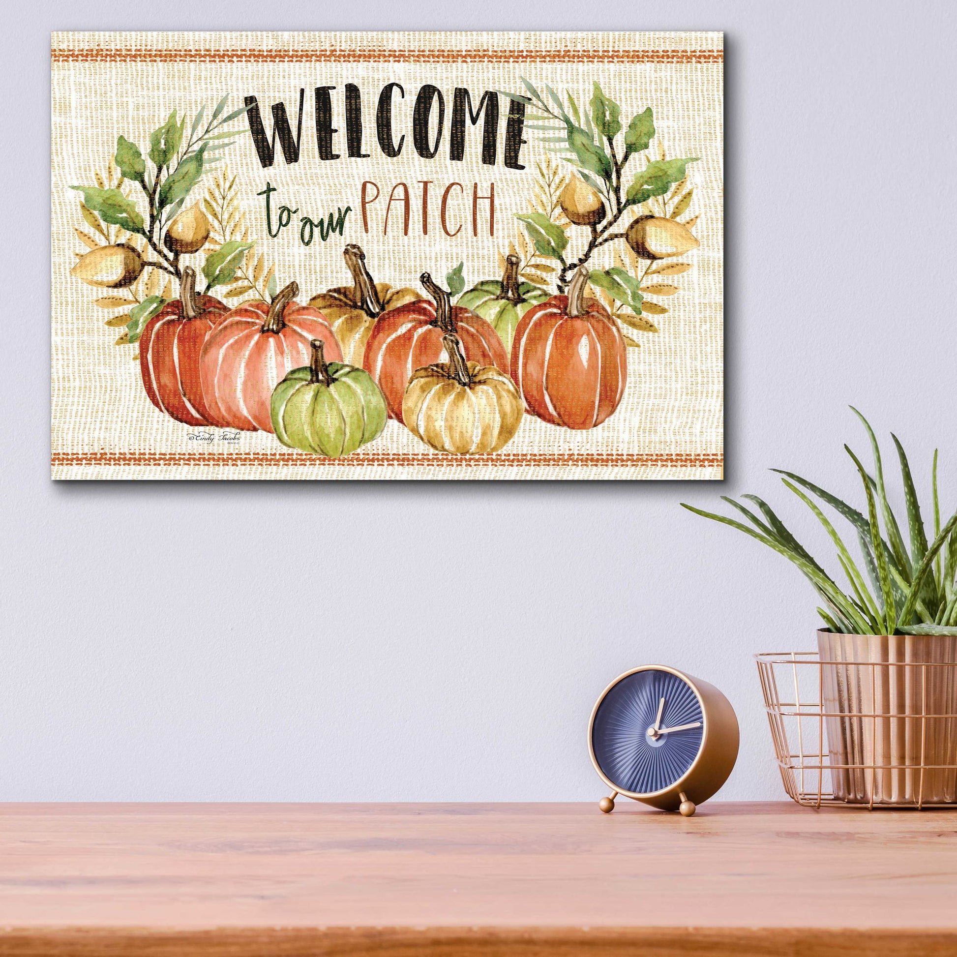 Epic Art 'Welcome to Our Patch' by Cindy Jacobs, Acrylic Glass Wall Art,16x12