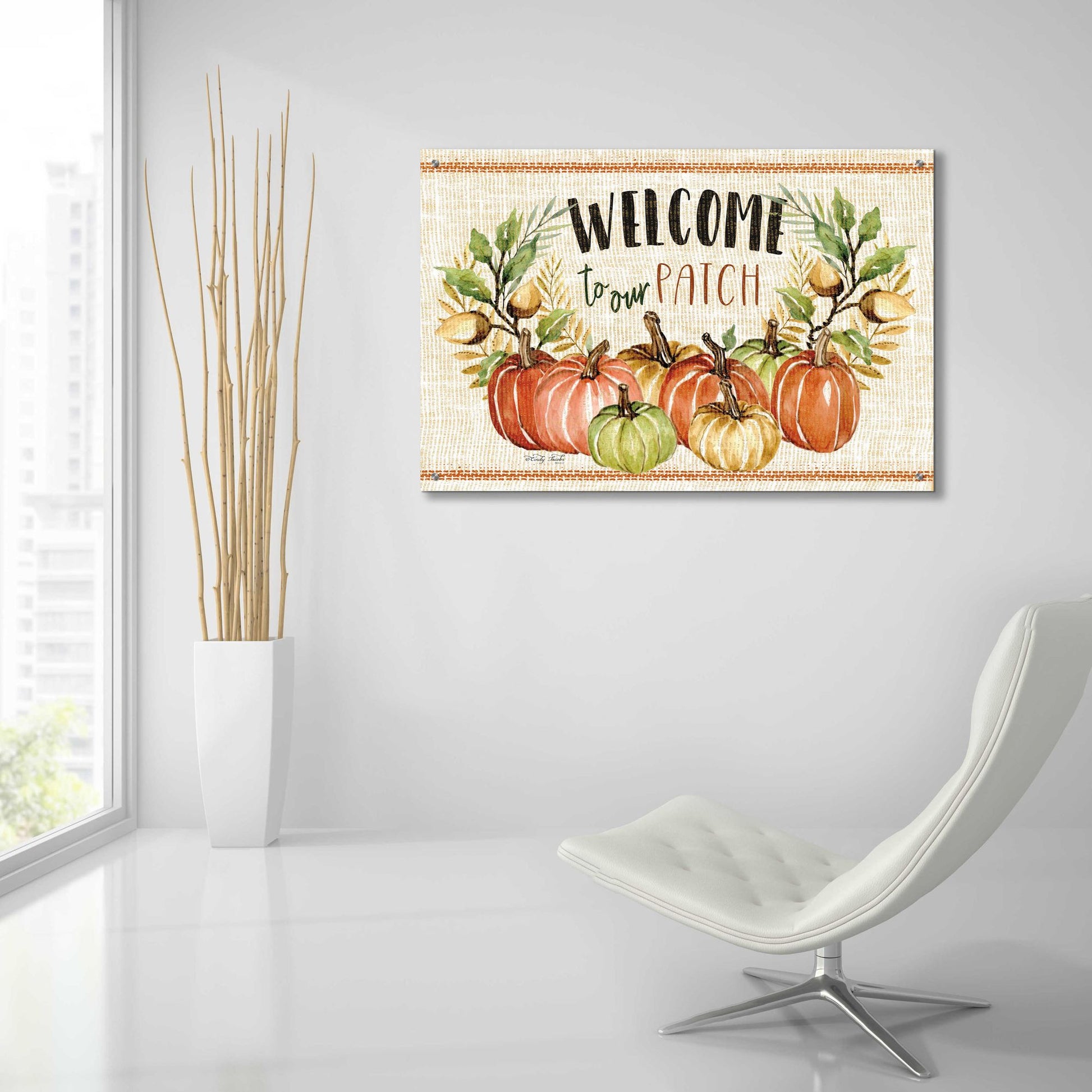 Epic Art 'Welcome to Our Patch' by Cindy Jacobs, Acrylic Glass Wall Art,36x24