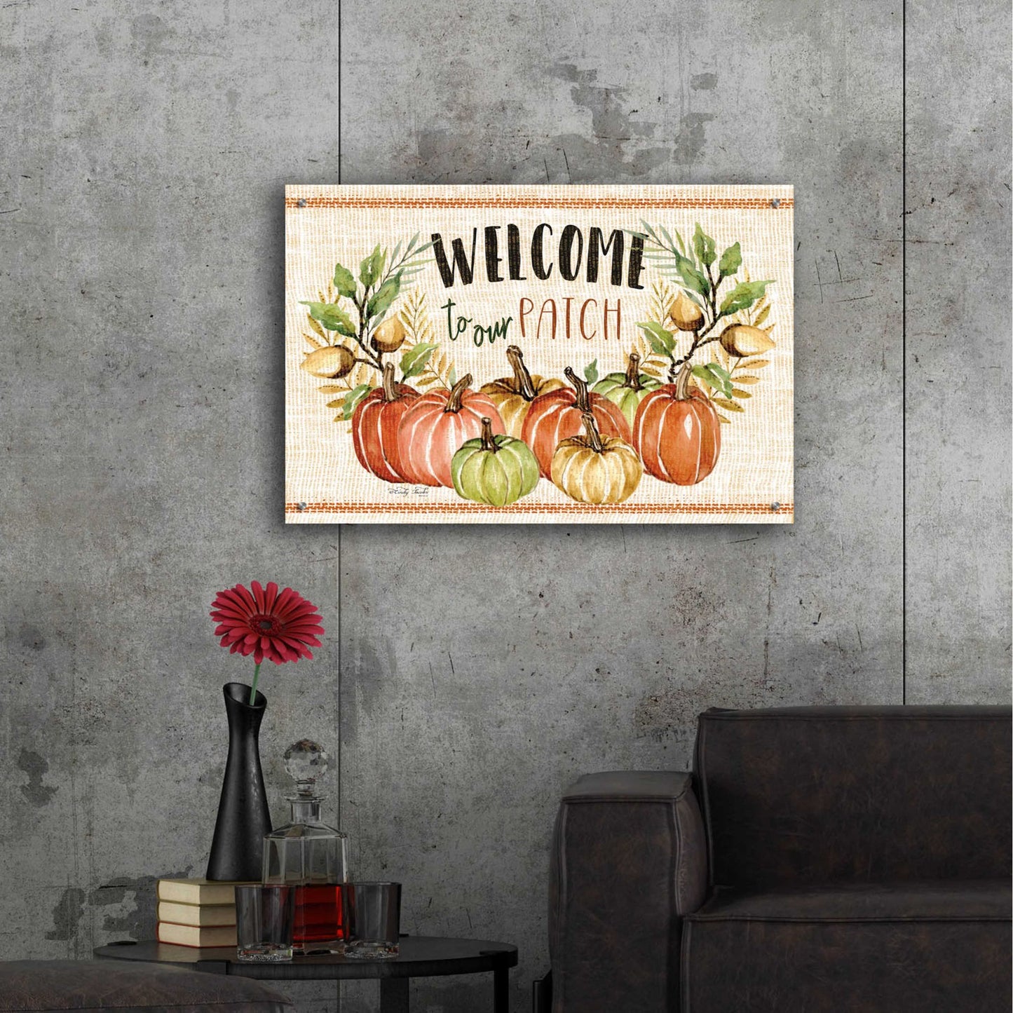 Epic Art 'Welcome to Our Patch' by Cindy Jacobs, Acrylic Glass Wall Art,36x24