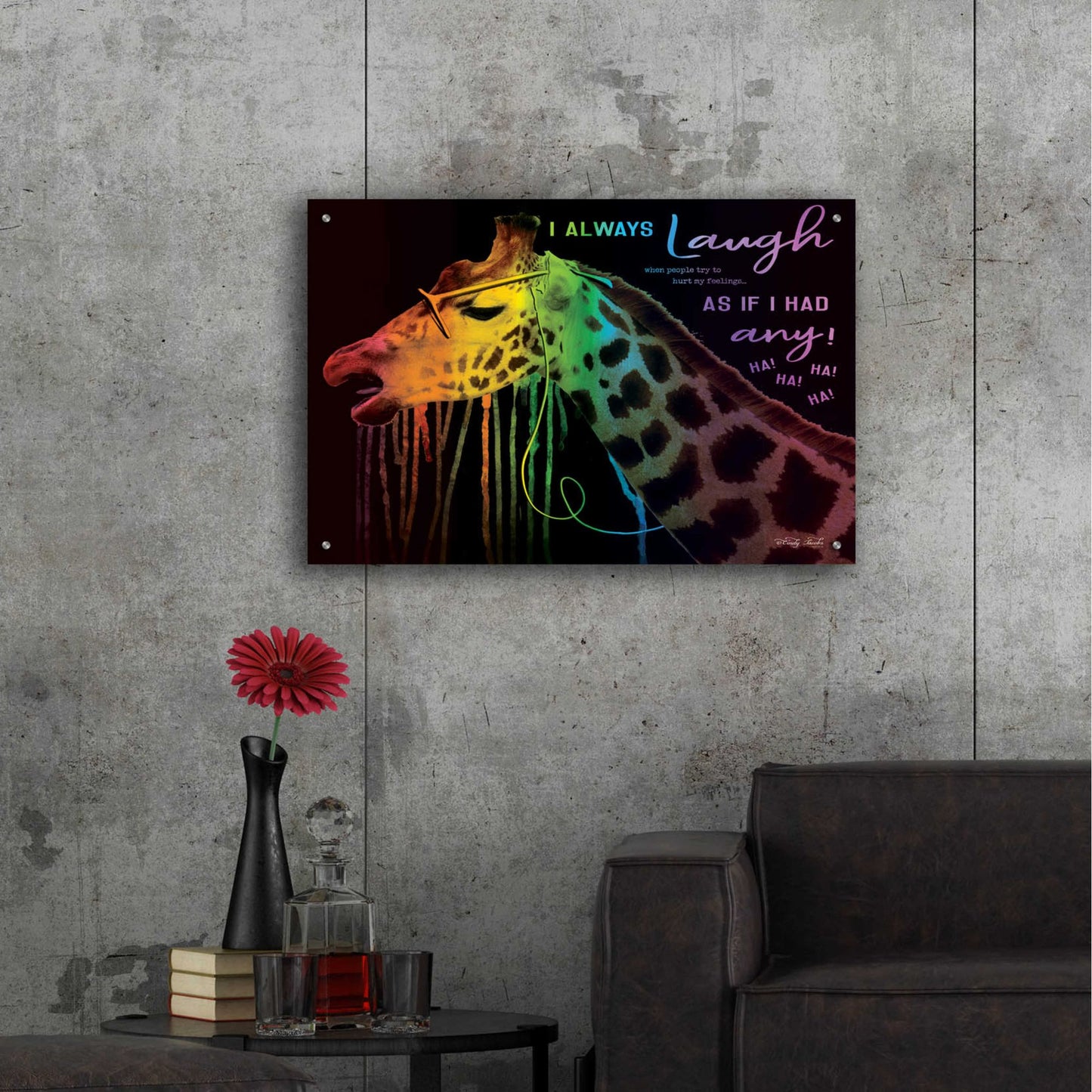 Epic Art 'I Always Laugh' by Cindy Jacobs, Acrylic Glass Wall Art,36x24