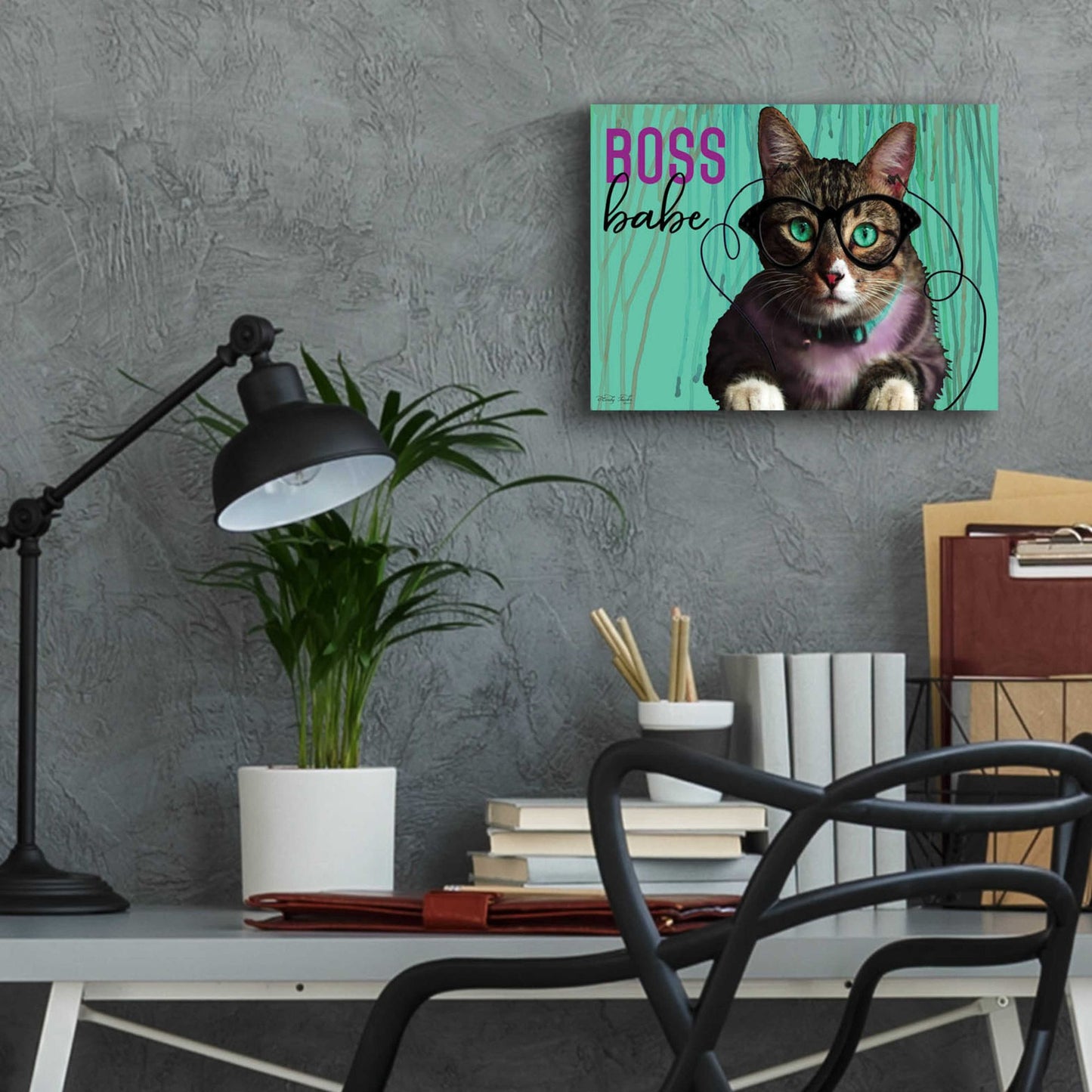 Epic Art 'Boss Babe' by Cindy Jacobs, Acrylic Glass Wall Art,16x12