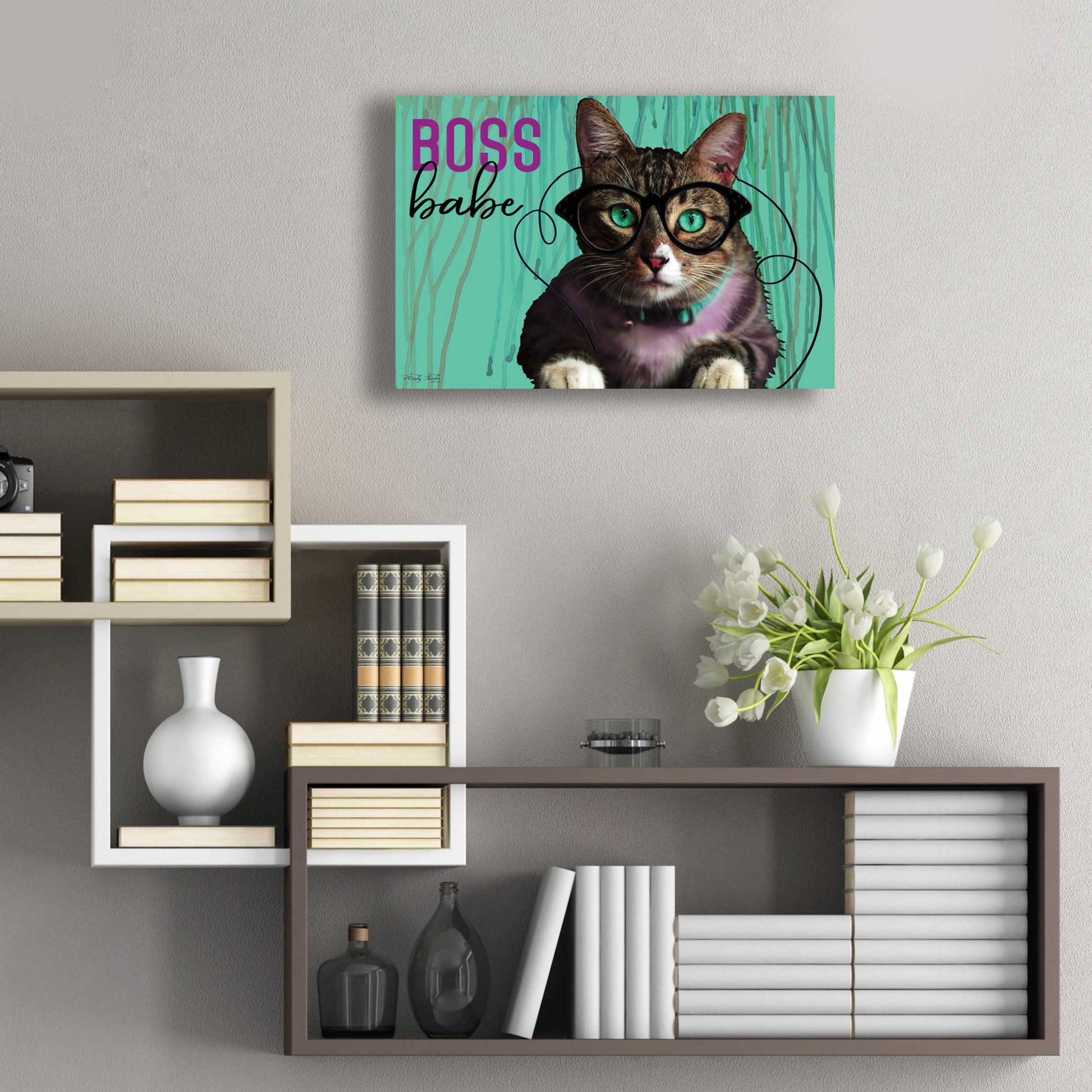 Epic Art 'Boss Babe' by Cindy Jacobs, Acrylic Glass Wall Art,24x16