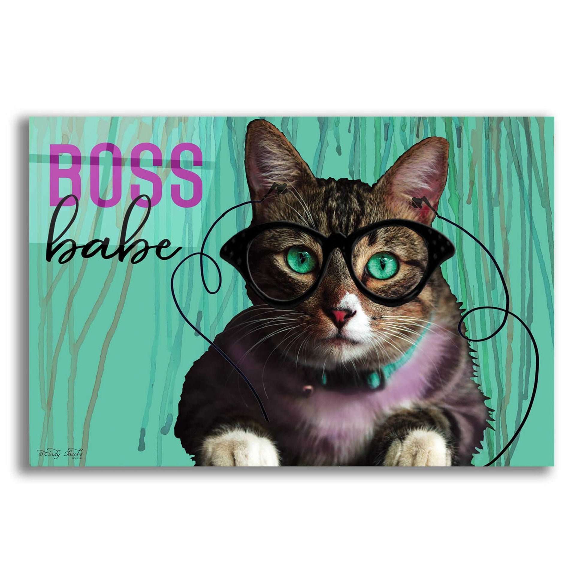 Epic Art 'Boss Babe' by Cindy Jacobs, Acrylic Glass Wall Art,24x16