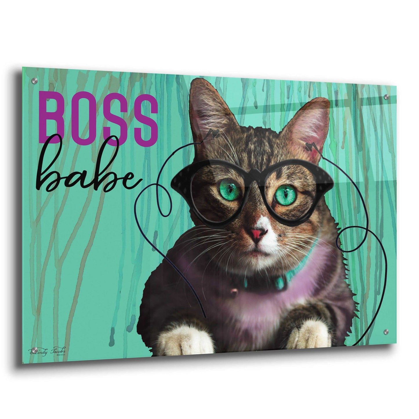 Epic Art 'Boss Babe' by Cindy Jacobs, Acrylic Glass Wall Art,36x24