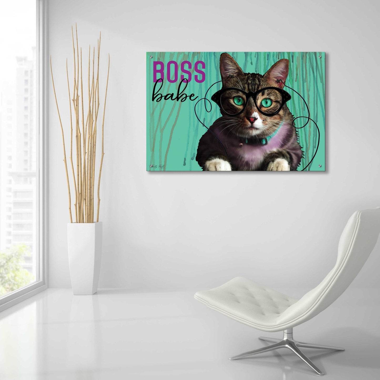 Epic Art 'Boss Babe' by Cindy Jacobs, Acrylic Glass Wall Art,36x24