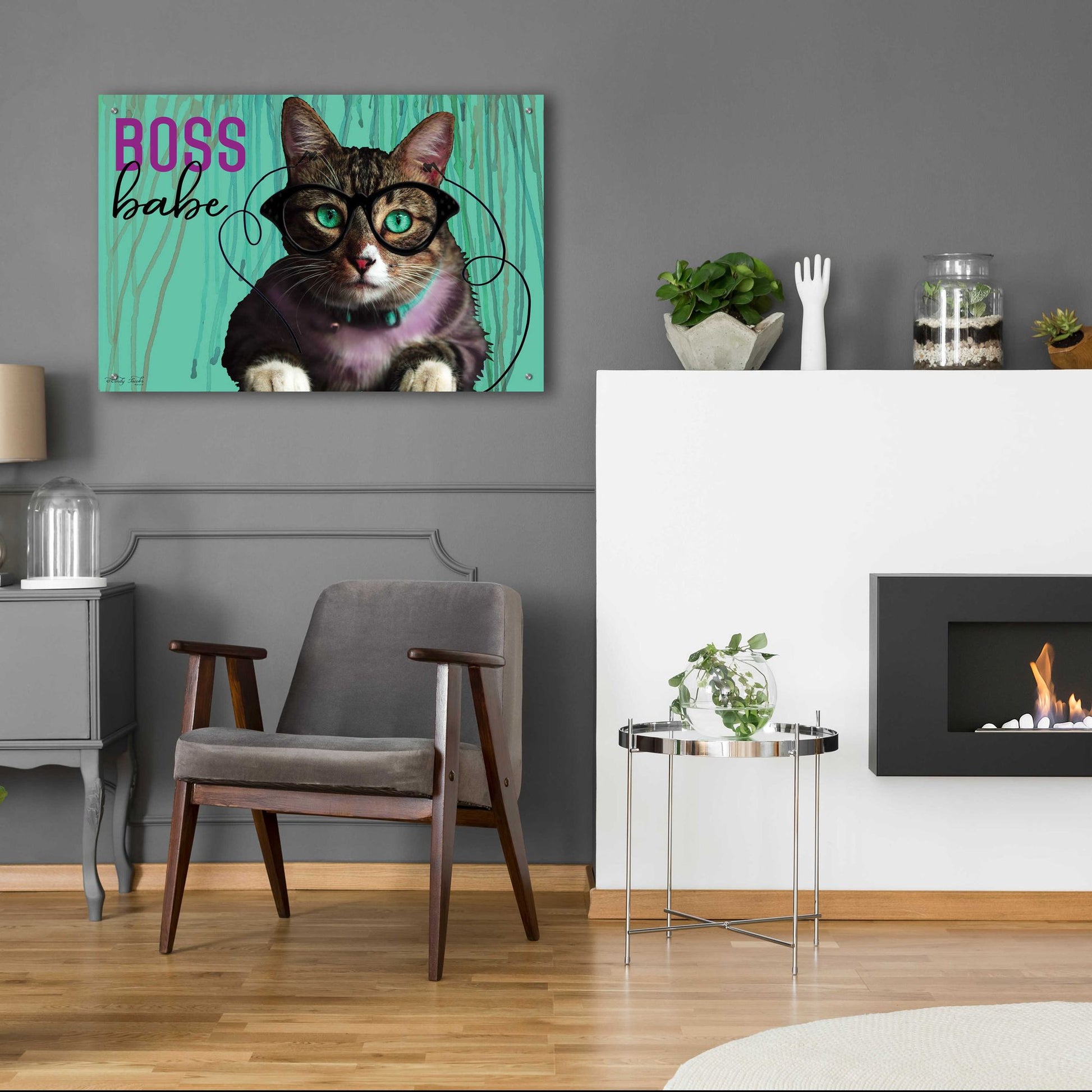 Epic Art 'Boss Babe' by Cindy Jacobs, Acrylic Glass Wall Art,36x24