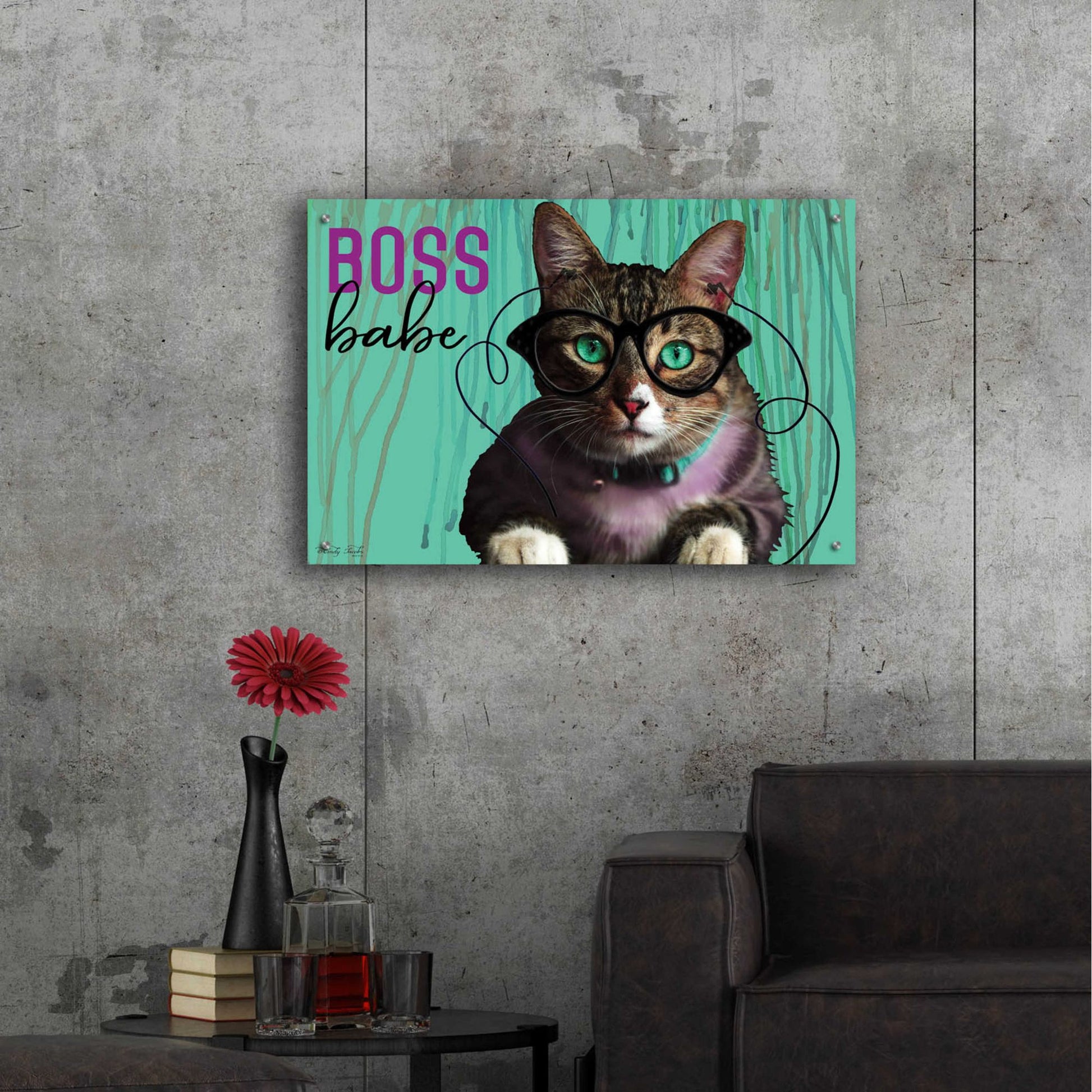 Epic Art 'Boss Babe' by Cindy Jacobs, Acrylic Glass Wall Art,36x24