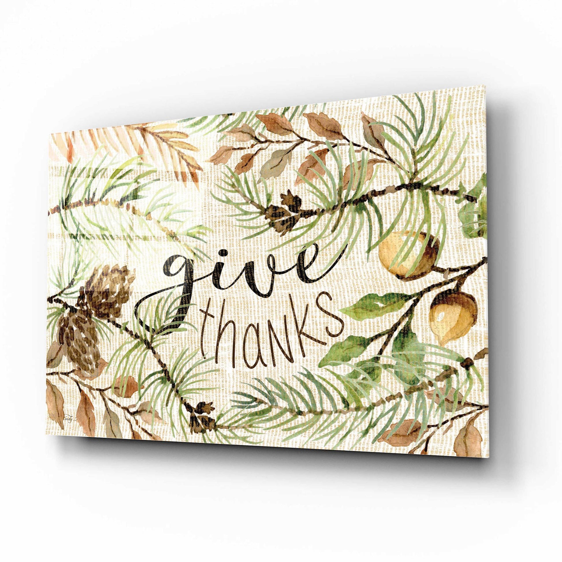 Epic Art 'Give Thanks' by Cindy Jacobs, Acrylic Glass Wall Art,16x12