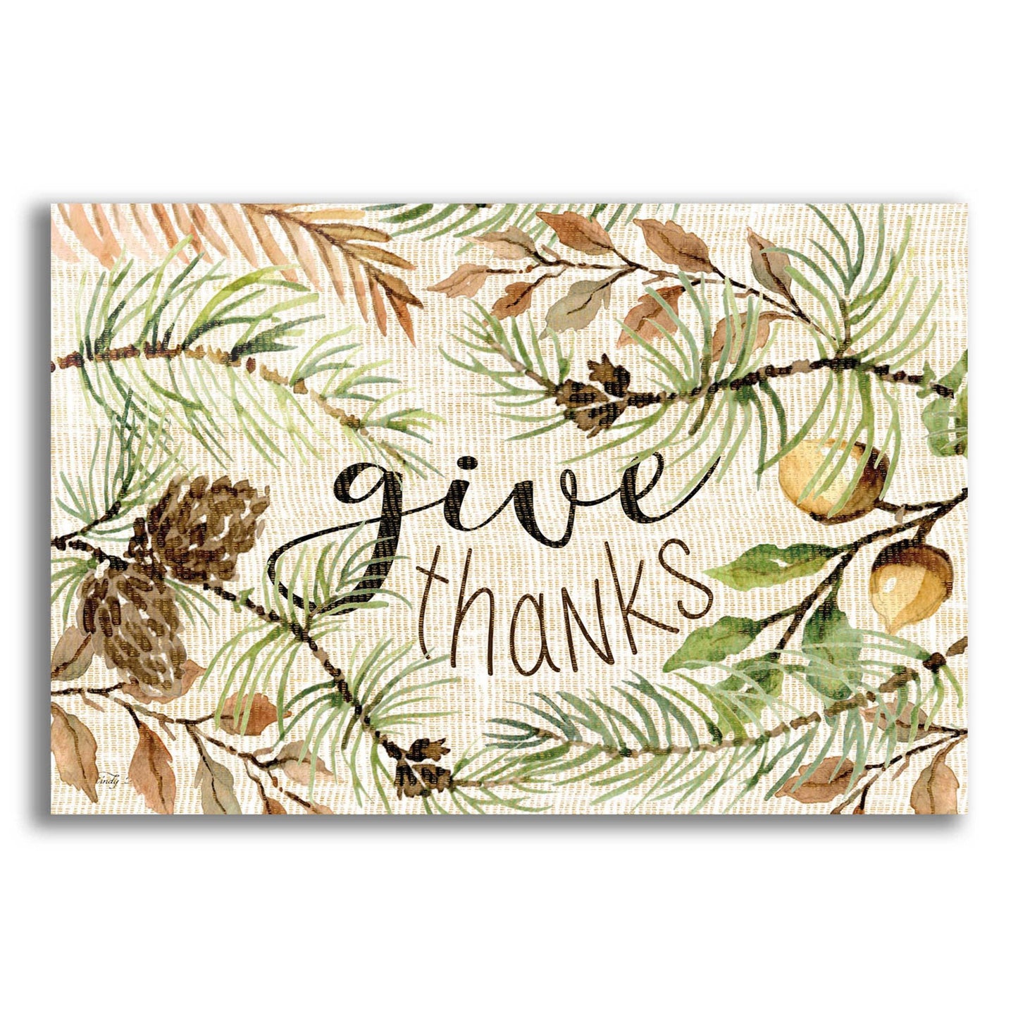 Epic Art 'Give Thanks' by Cindy Jacobs, Acrylic Glass Wall Art,24x16