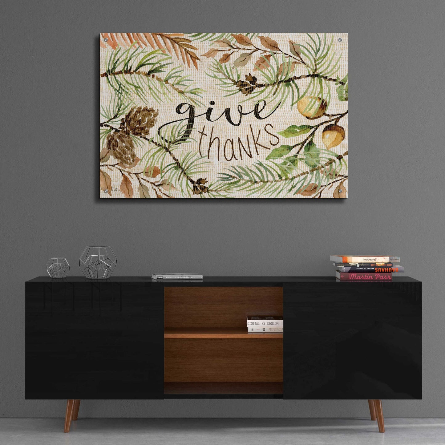 Epic Art 'Give Thanks' by Cindy Jacobs, Acrylic Glass Wall Art,36x24