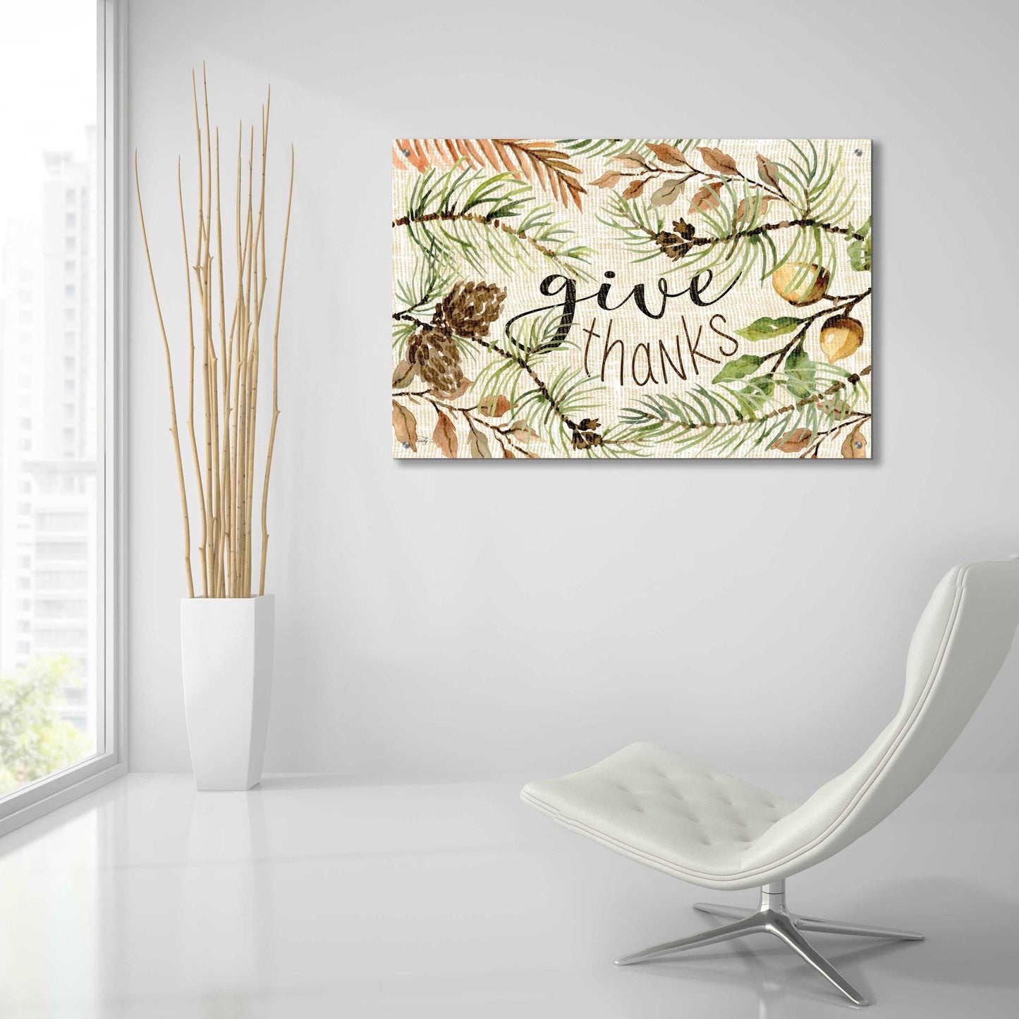 Epic Art 'Give Thanks' by Cindy Jacobs, Acrylic Glass Wall Art,36x24