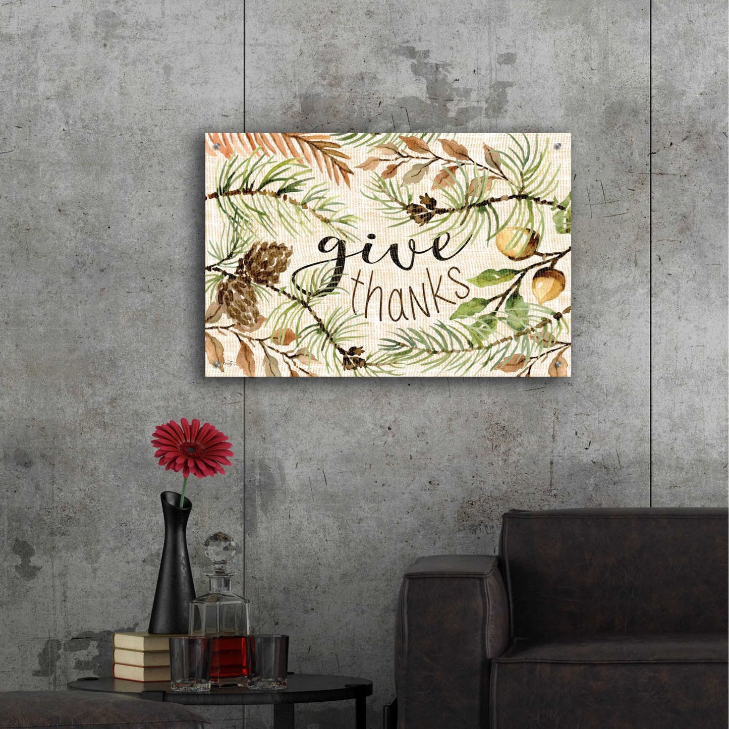 Epic Art 'Give Thanks' by Cindy Jacobs, Acrylic Glass Wall Art,36x24