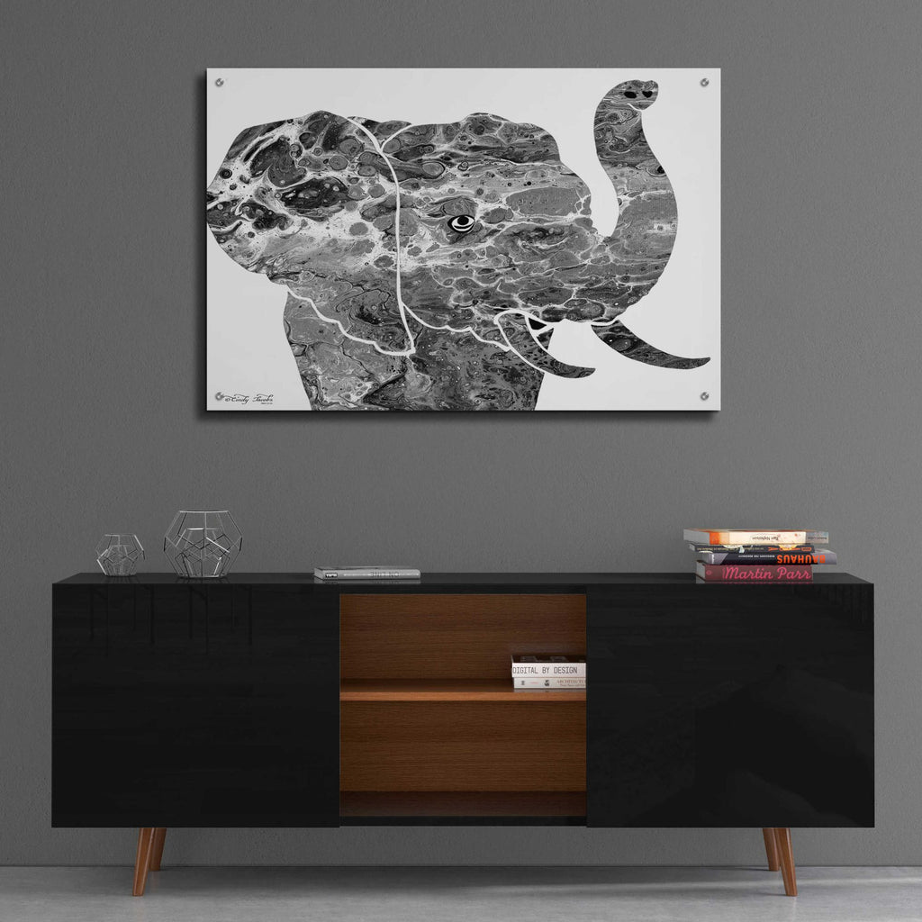 Epic Art 'Bright Elephant' by Cindy Jacobs, Acrylic Glass Wall Art,36x24