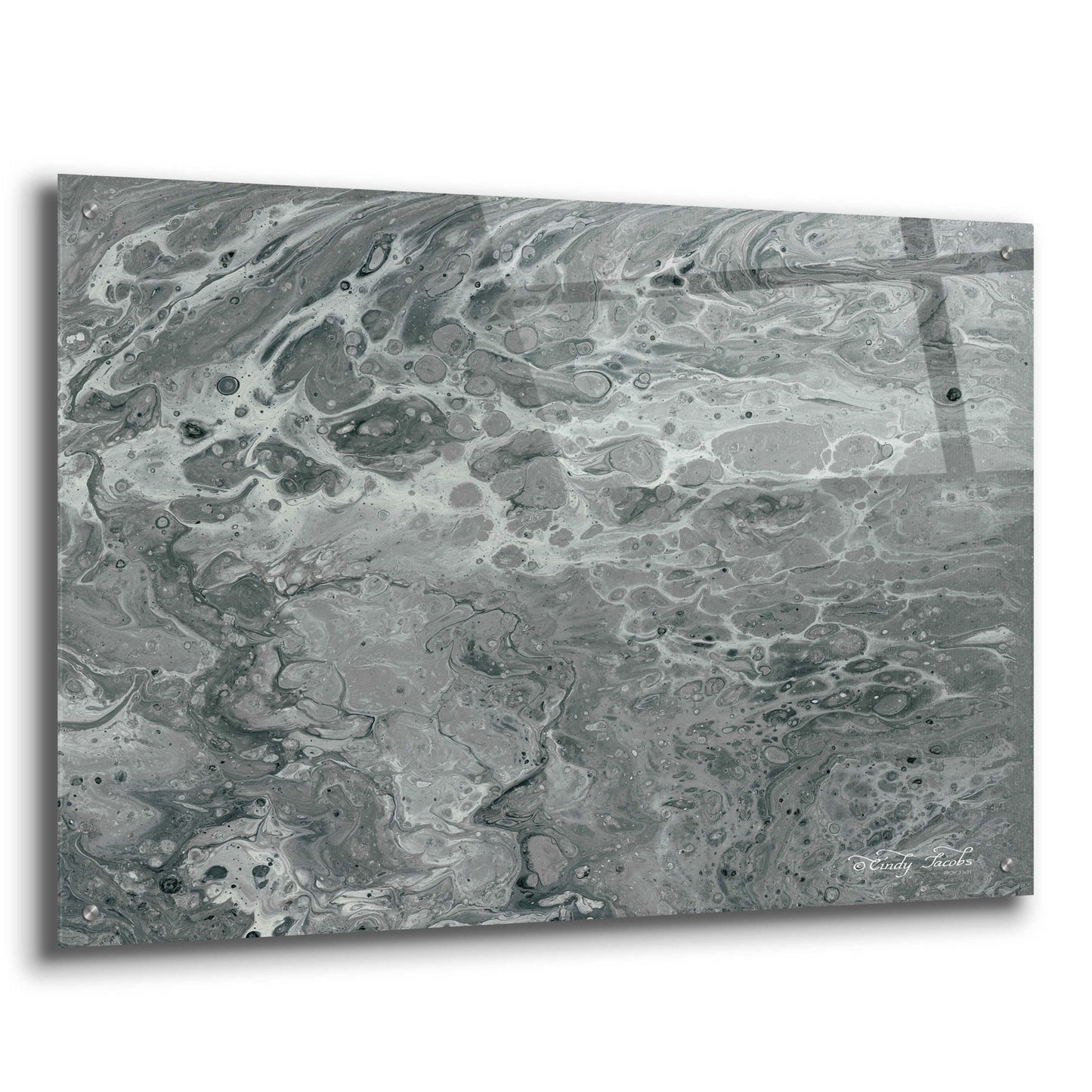 Epic Art 'Abstract in Gray I' by Cindy Jacobs, Acrylic Glass Wall Art,36x24