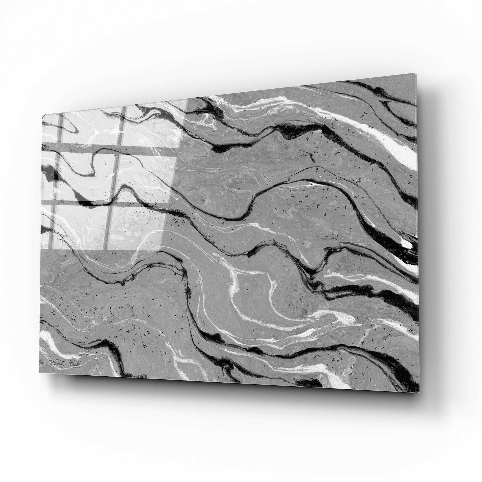 Epic Art 'Abstract in Gray III' by Cindy Jacobs, Acrylic Glass Wall Art,16x12