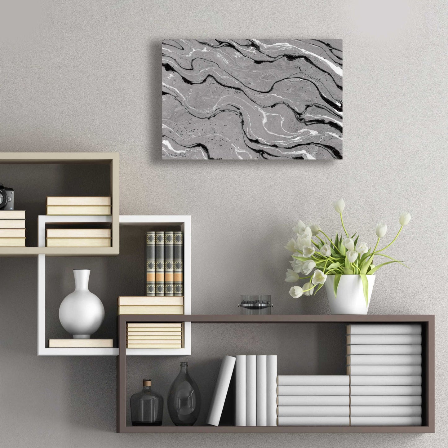 Epic Art 'Abstract in Gray III' by Cindy Jacobs, Acrylic Glass Wall Art,24x16