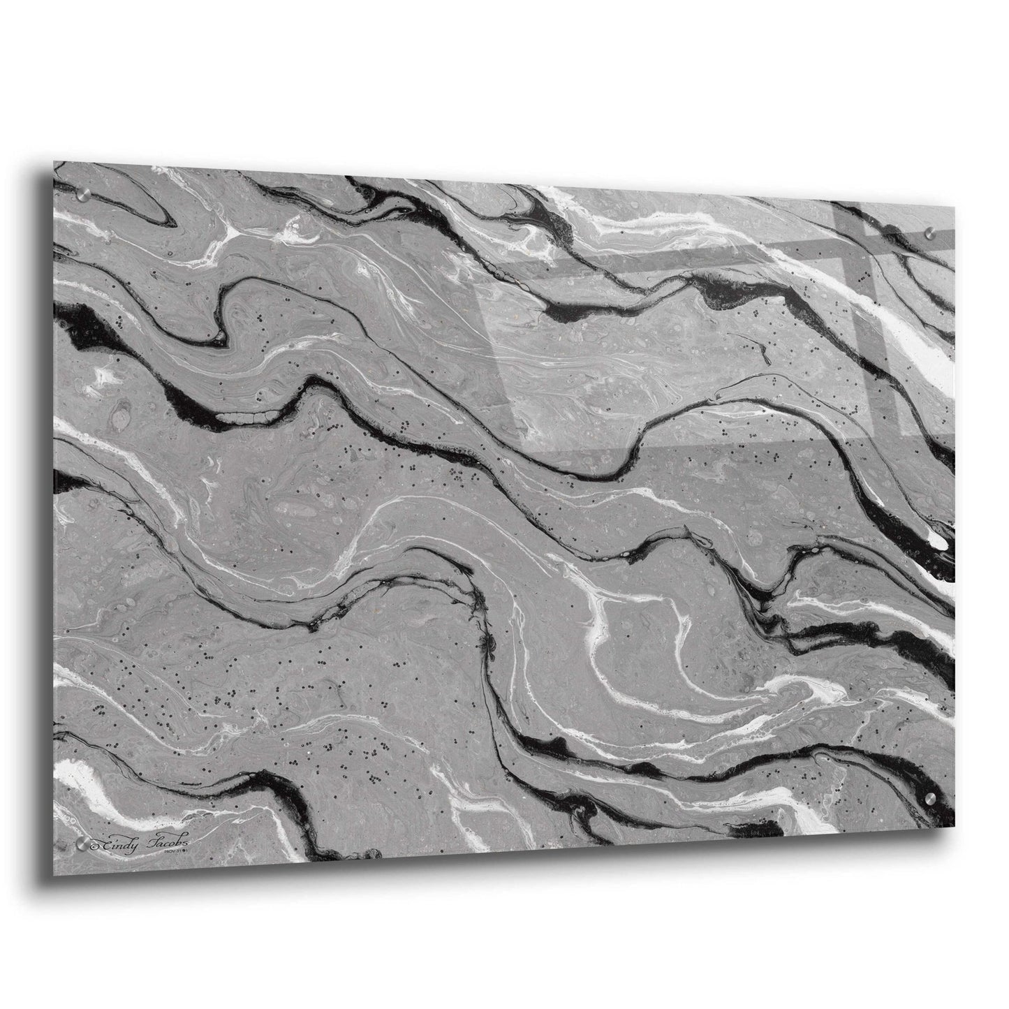 Epic Art 'Abstract in Gray III' by Cindy Jacobs, Acrylic Glass Wall Art,36x24