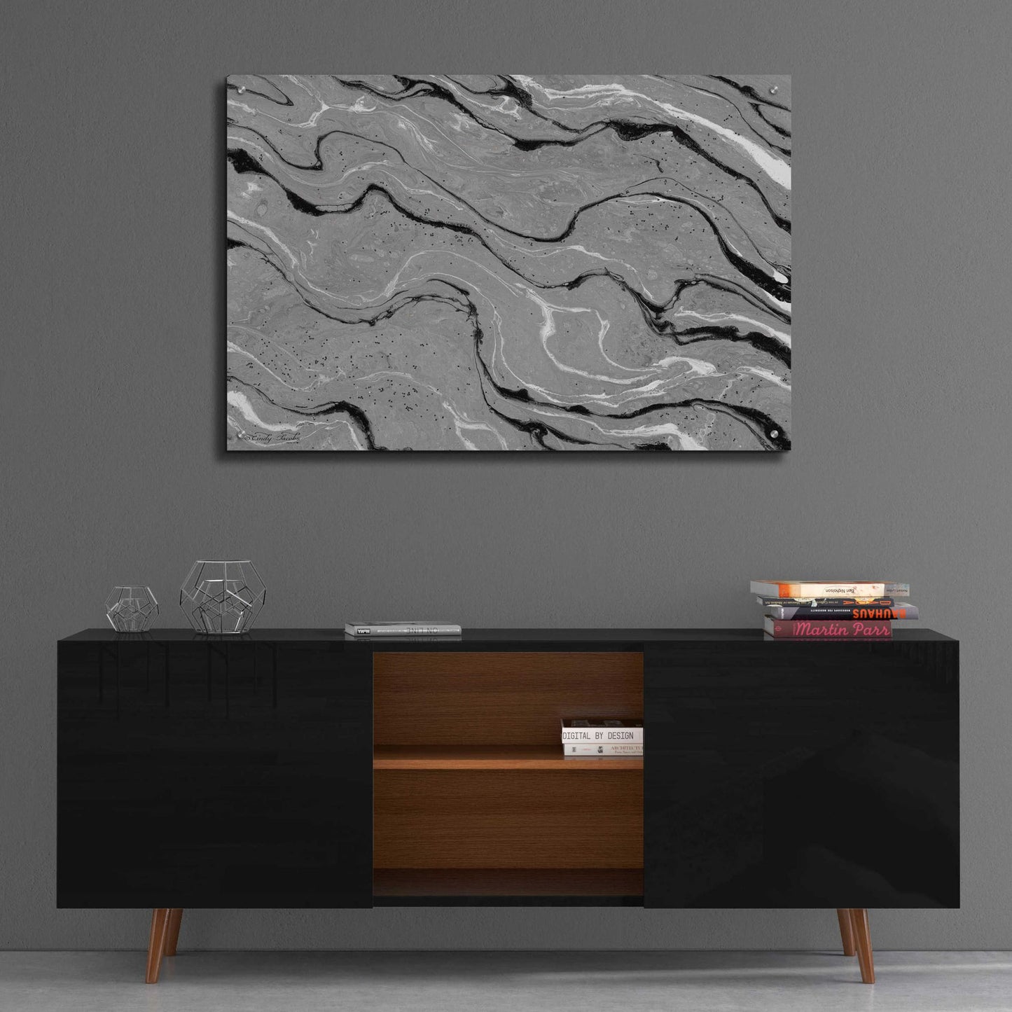 Epic Art 'Abstract in Gray III' by Cindy Jacobs, Acrylic Glass Wall Art,36x24