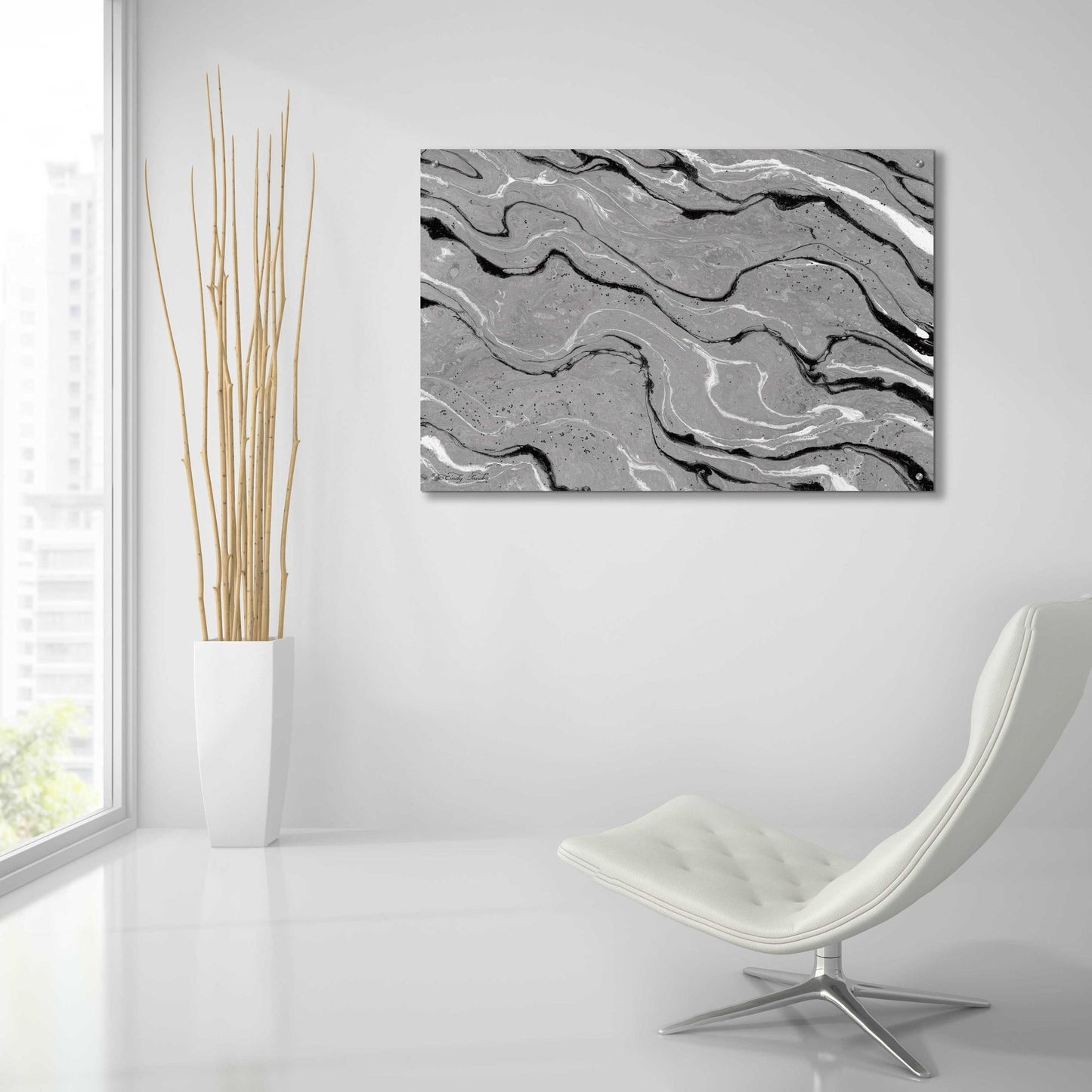 Epic Art 'Abstract in Gray III' by Cindy Jacobs, Acrylic Glass Wall Art,36x24