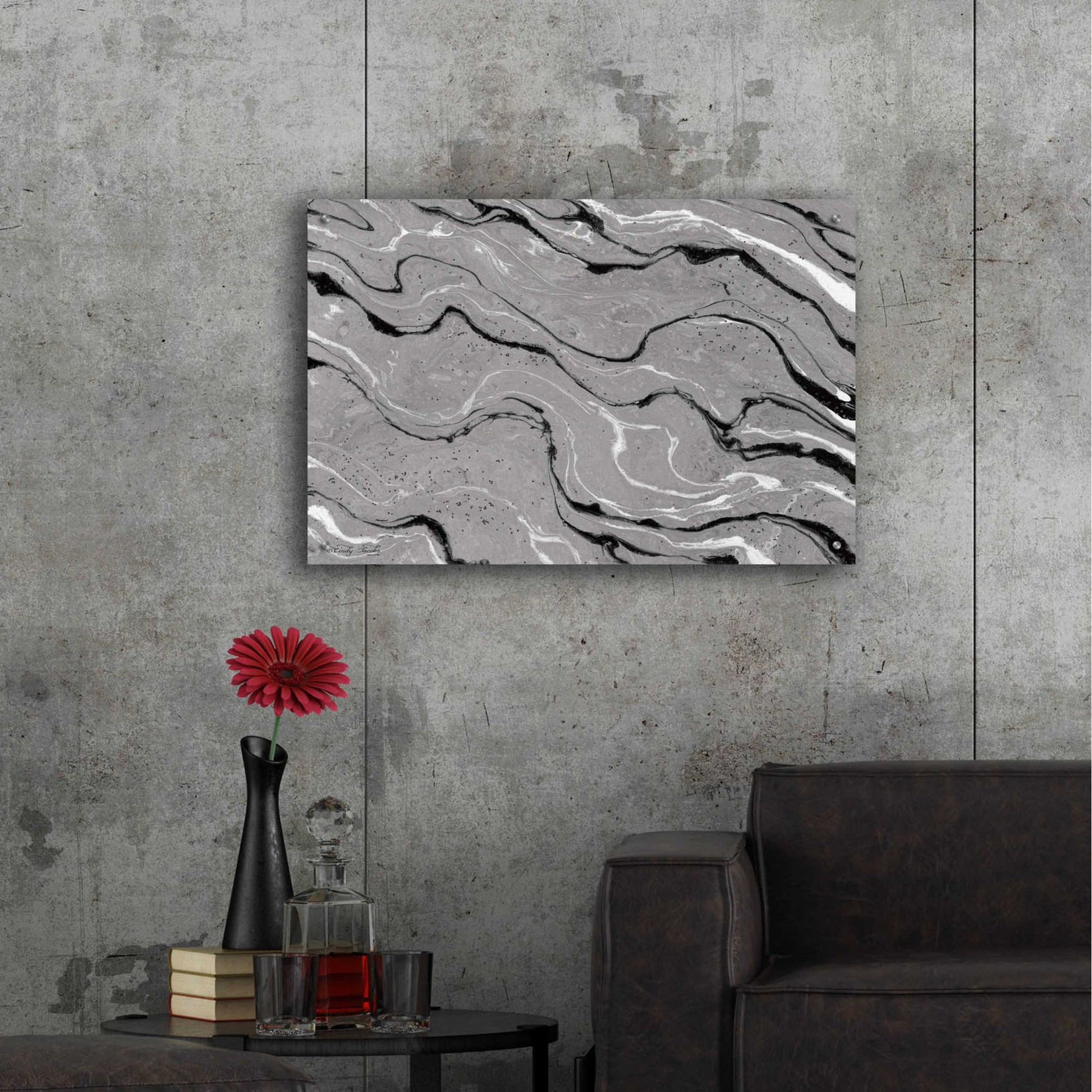 Epic Art 'Abstract in Gray III' by Cindy Jacobs, Acrylic Glass Wall Art,36x24