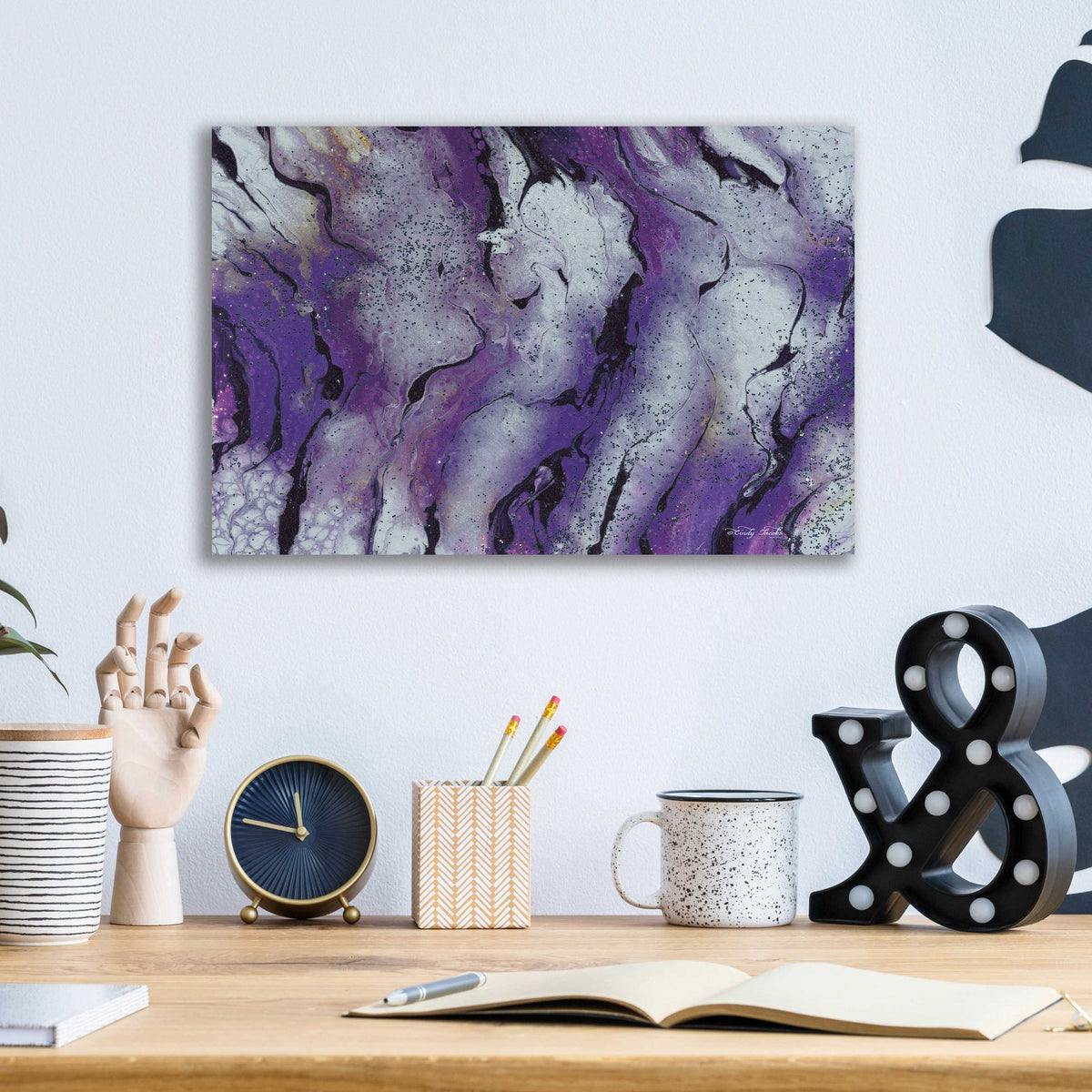 Epic Art 'Abstract in Purple III' by Cindy Jacobs, Acrylic Glass Wall Art,16x12