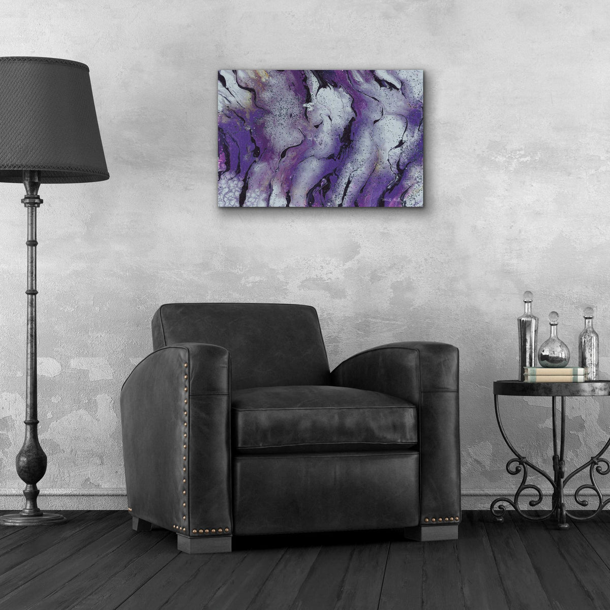 Epic Art 'Abstract in Purple III' by Cindy Jacobs, Acrylic Glass Wall Art,24x16