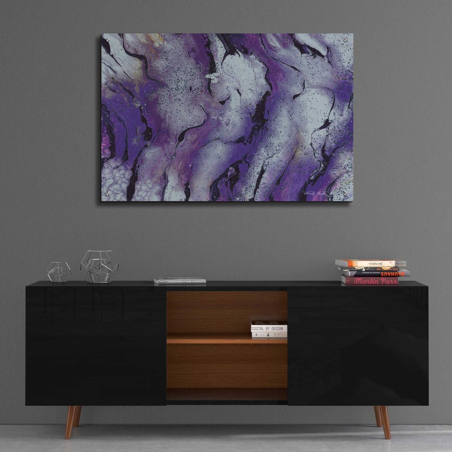 Epic Art 'Abstract in Purple III' by Cindy Jacobs, Acrylic Glass Wall Art,36x24