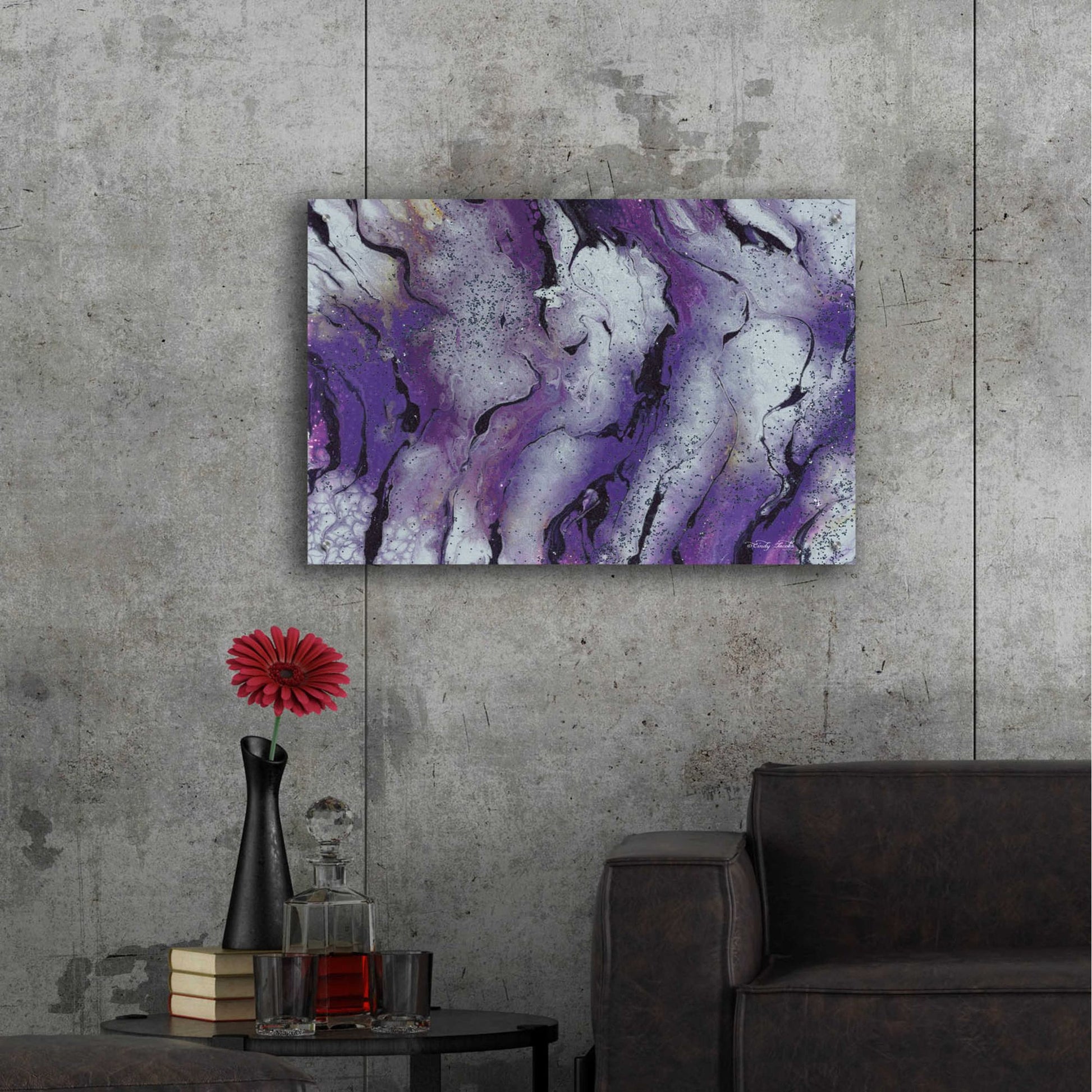 Epic Art 'Abstract in Purple III' by Cindy Jacobs, Acrylic Glass Wall Art,36x24