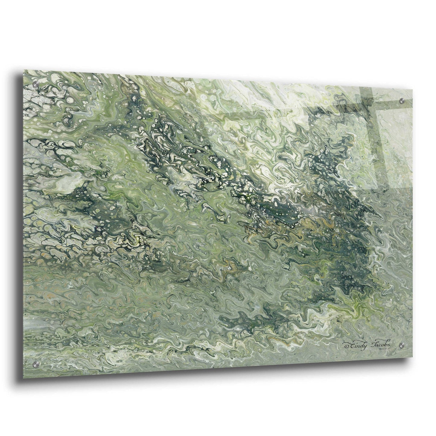 Epic Art 'Abstract in Seafoam I' by Cindy Jacobs, Acrylic Glass Wall Art,36x24