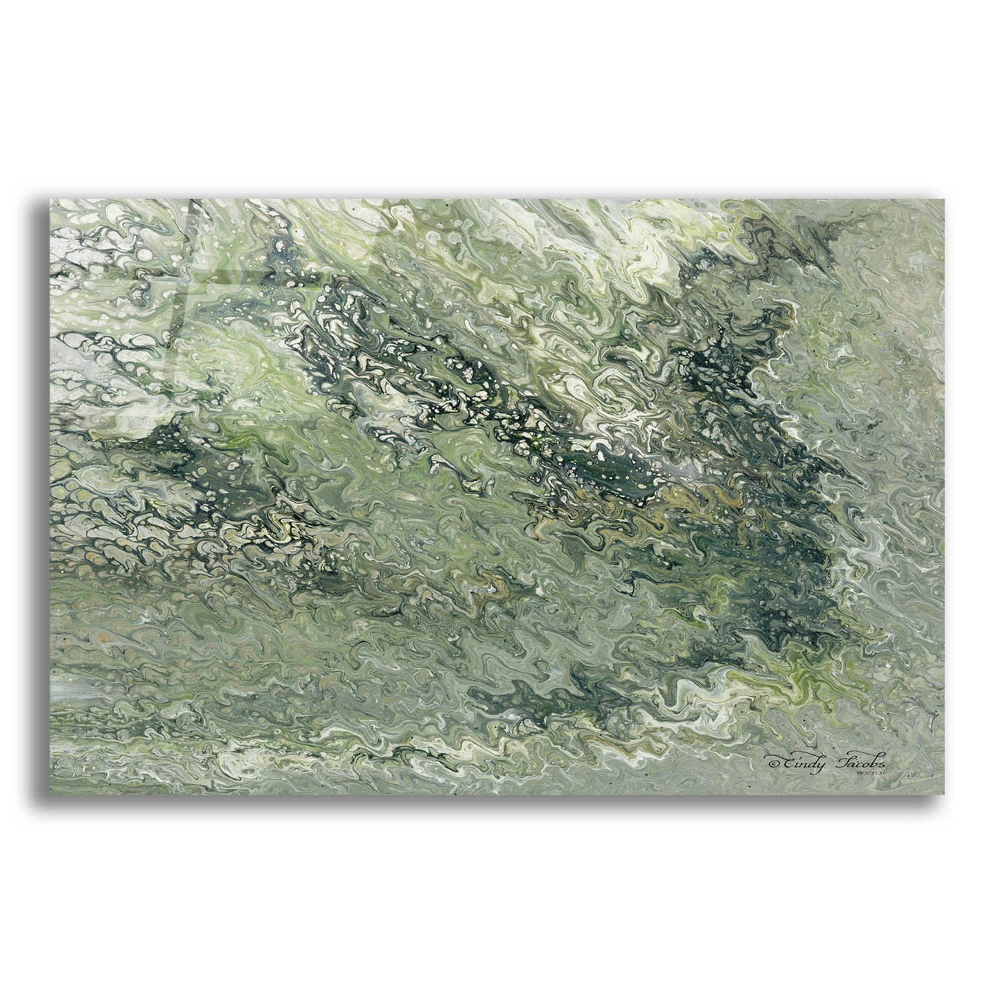 Epic Art 'Abstract in Seafoam I' by Cindy Jacobs, Acrylic Glass Wall Art