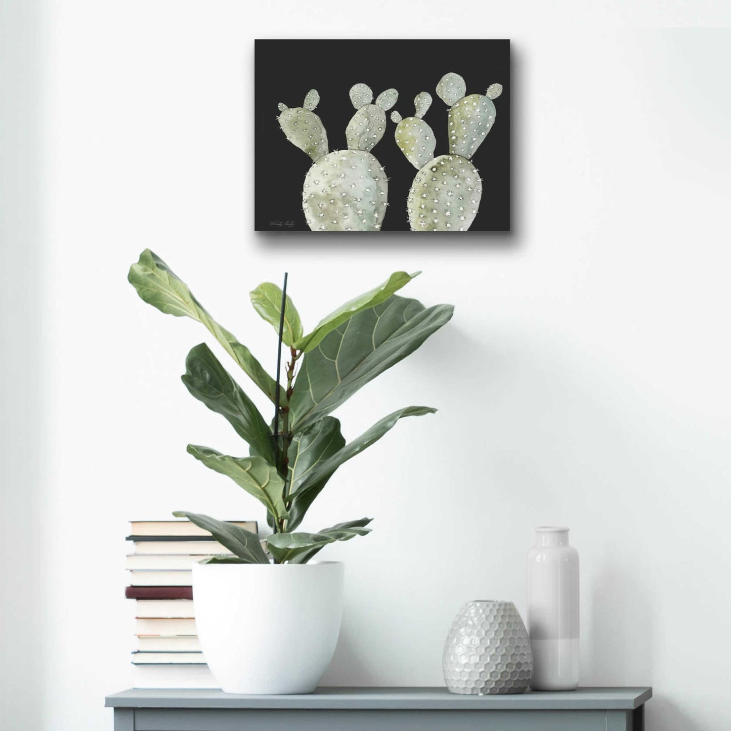 Epic Art 'Happy Cactus II' by Cindy Jacobs, Acrylic Glass Wall Art,16x12