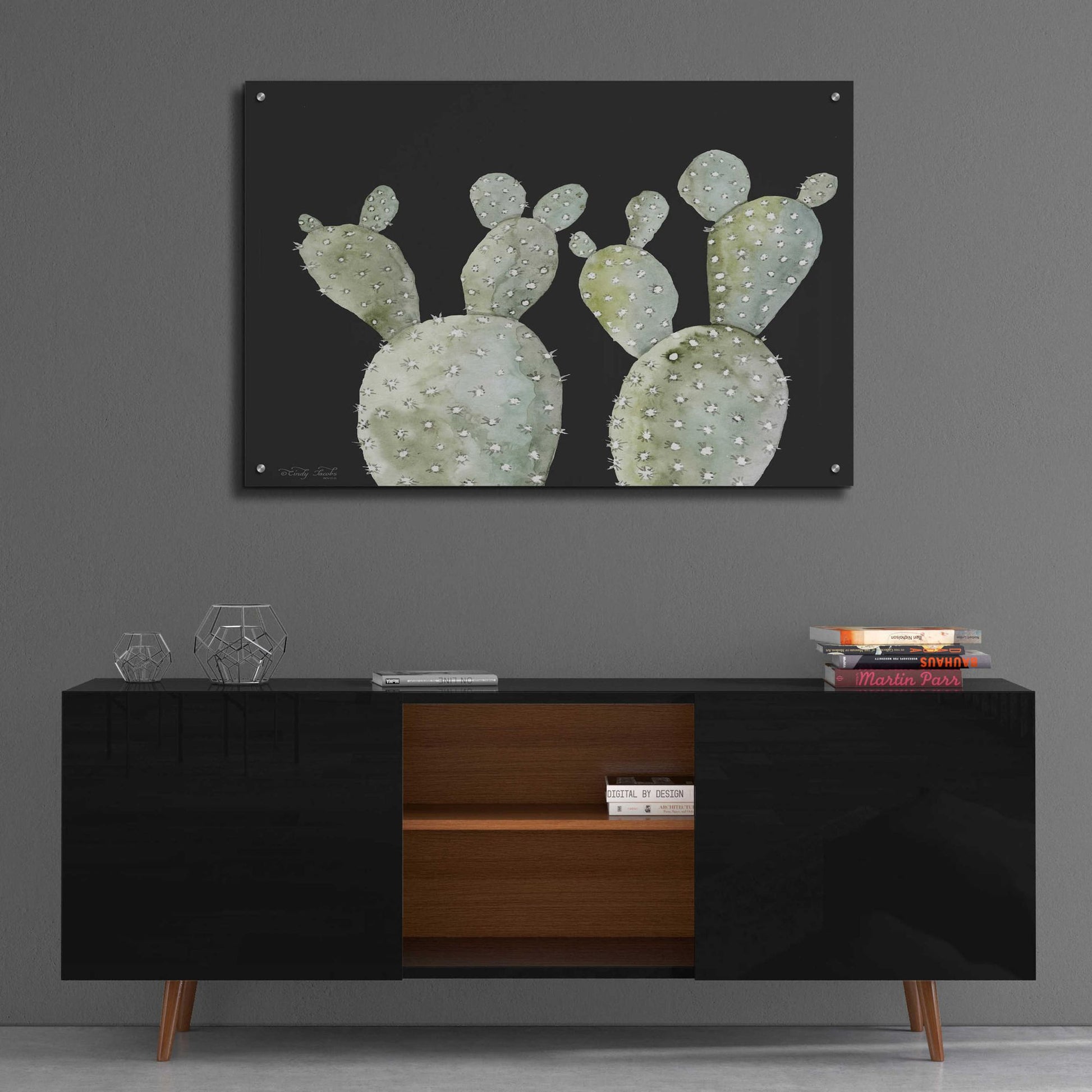 Epic Art 'Happy Cactus II' by Cindy Jacobs, Acrylic Glass Wall Art,36x24