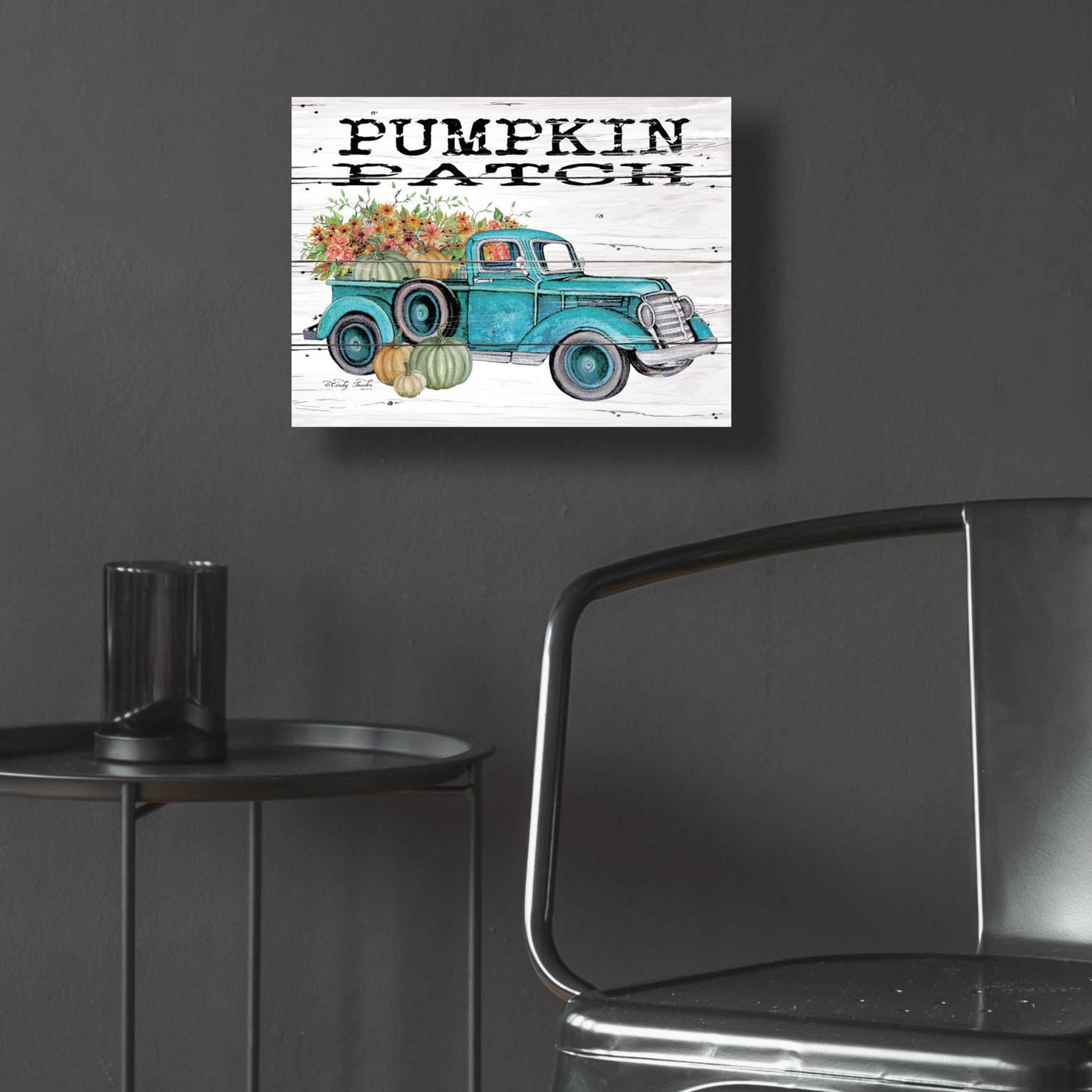 Epic Art 'Pumpkin Patch Truck' by Cindy Jacobs, Acrylic Glass Wall Art,16x12