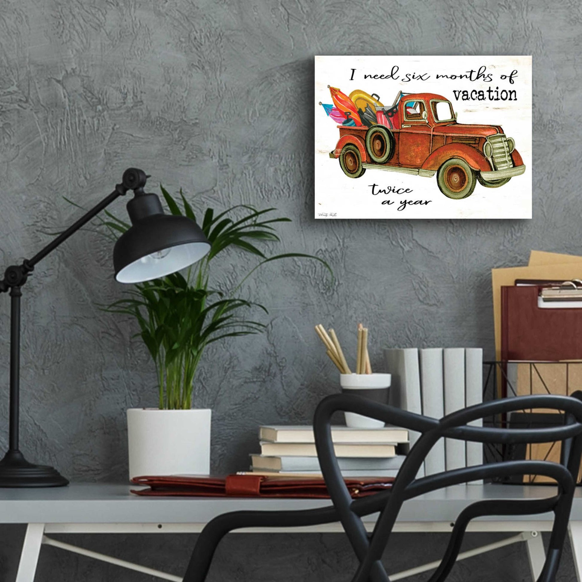 Epic Art 'Vacation Truck' by Cindy Jacobs, Acrylic Glass Wall Art,16x12