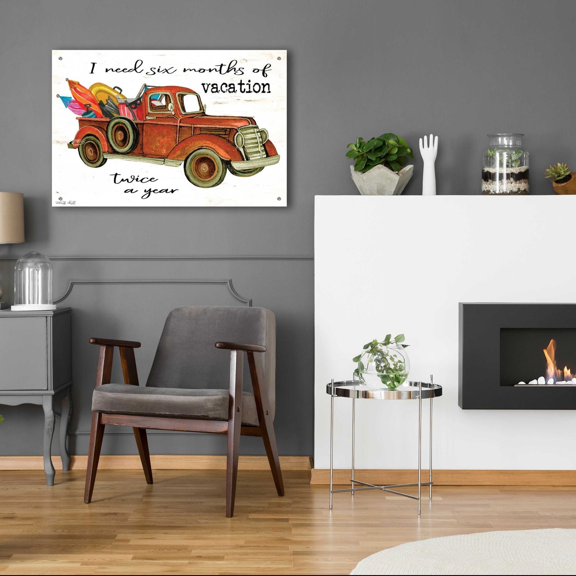 Epic Art 'Vacation Truck' by Cindy Jacobs, Acrylic Glass Wall Art,36x24