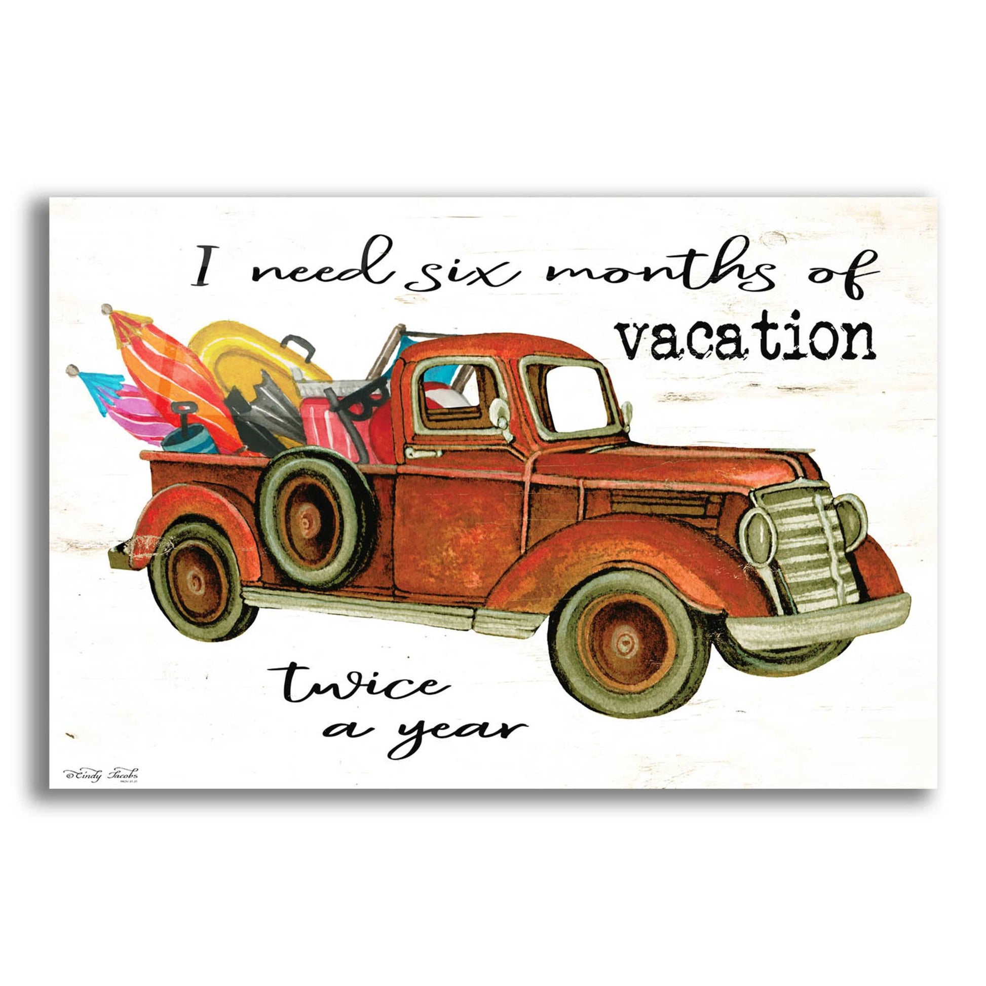 Epic Art 'Vacation Truck' by Cindy Jacobs, Acrylic Glass Wall Art