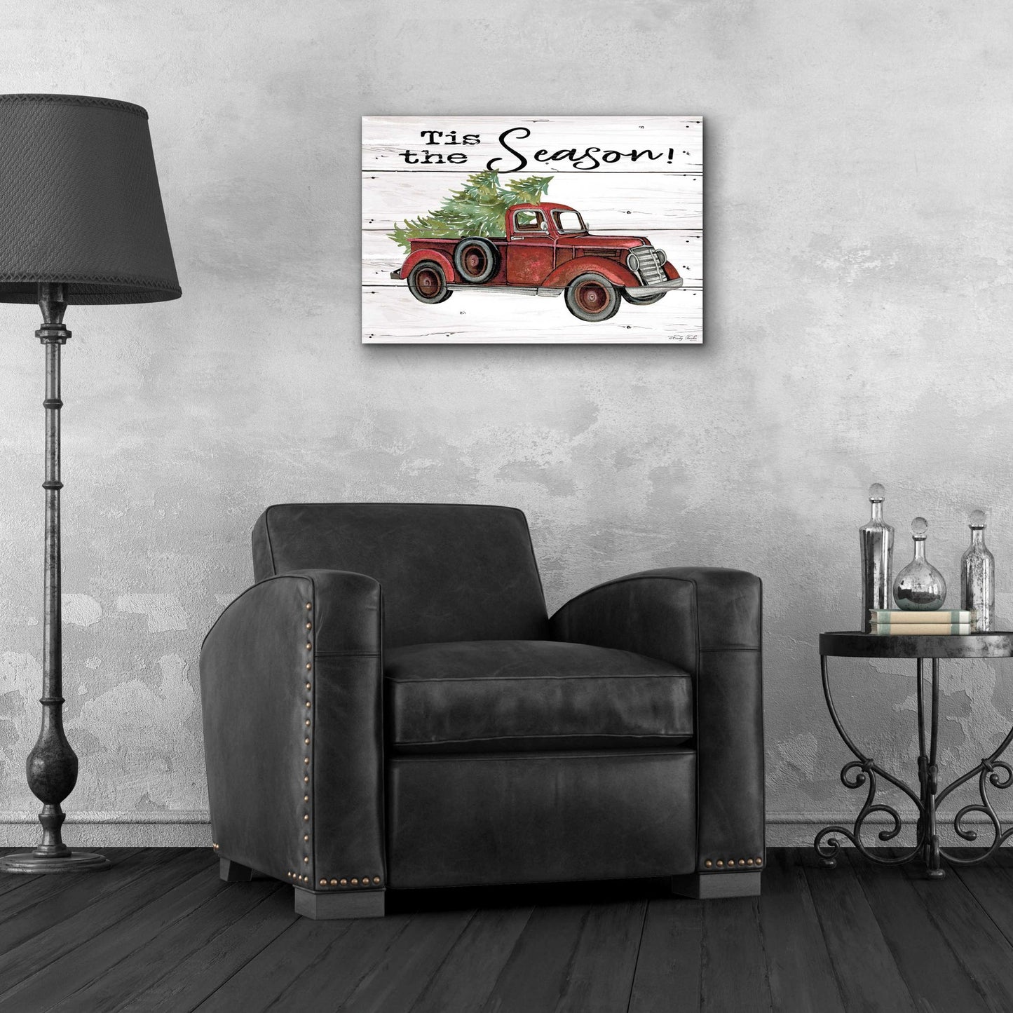 Epic Art 'Tis the Season Red Truck' by Cindy Jacobs, Acrylic Glass Wall Art,24x16