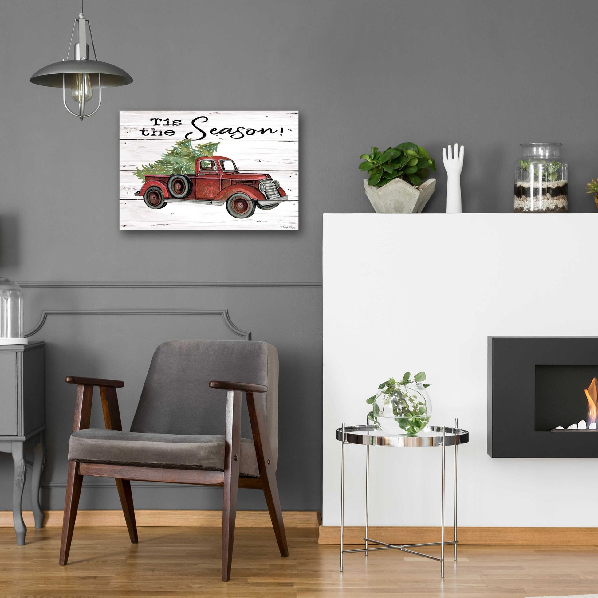 Epic Art 'Tis the Season Red Truck' by Cindy Jacobs, Acrylic Glass Wall Art,24x16