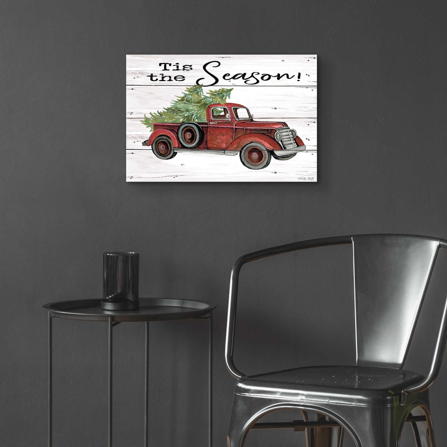 Epic Art 'Tis the Season Red Truck' by Cindy Jacobs, Acrylic Glass Wall Art,24x16