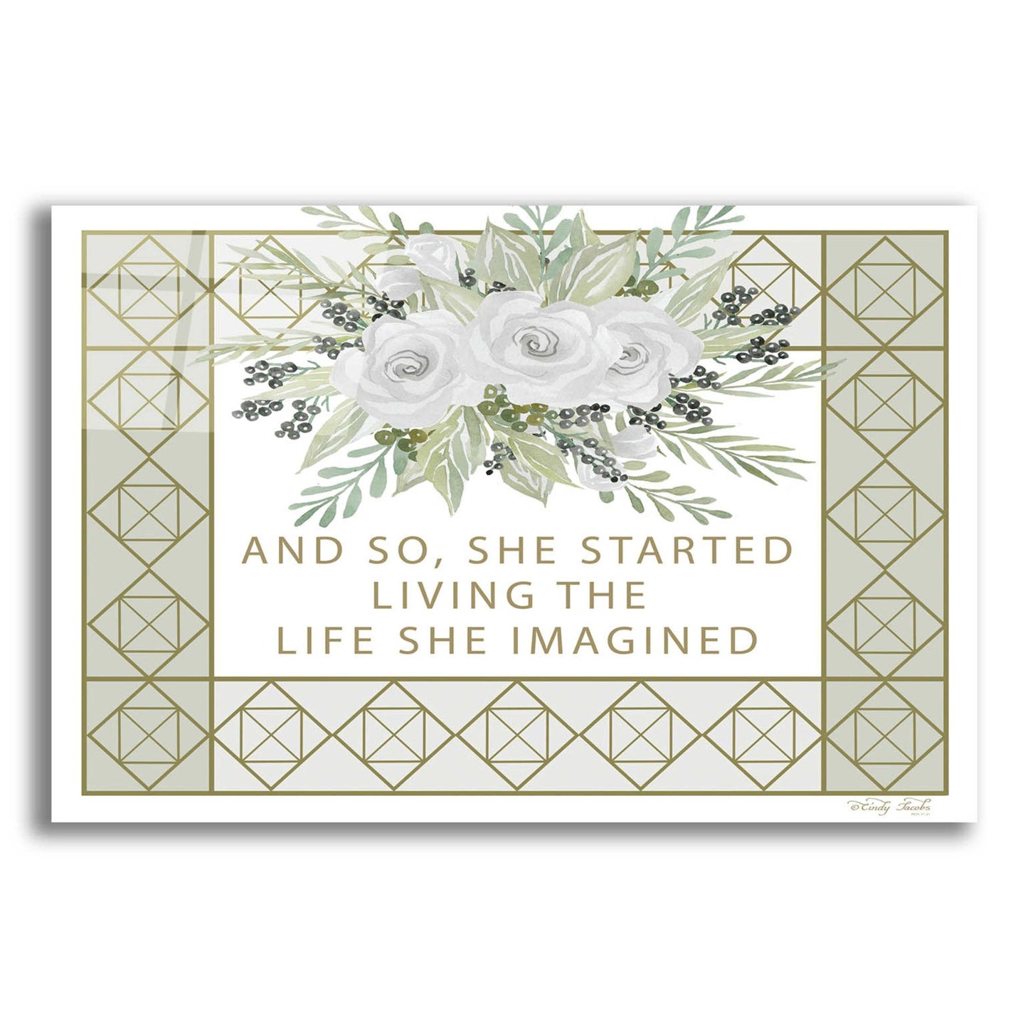 Epic Art 'Living the Life She Imagined' by Cindy Jacobs, Acrylic Glass Wall Art