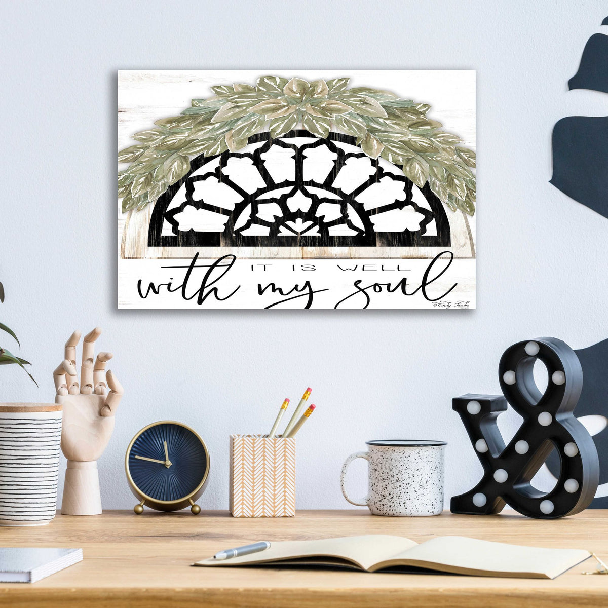 Epic Art 'With My Soul' by Cindy Jacobs, Acrylic Glass Wall Art,16x12