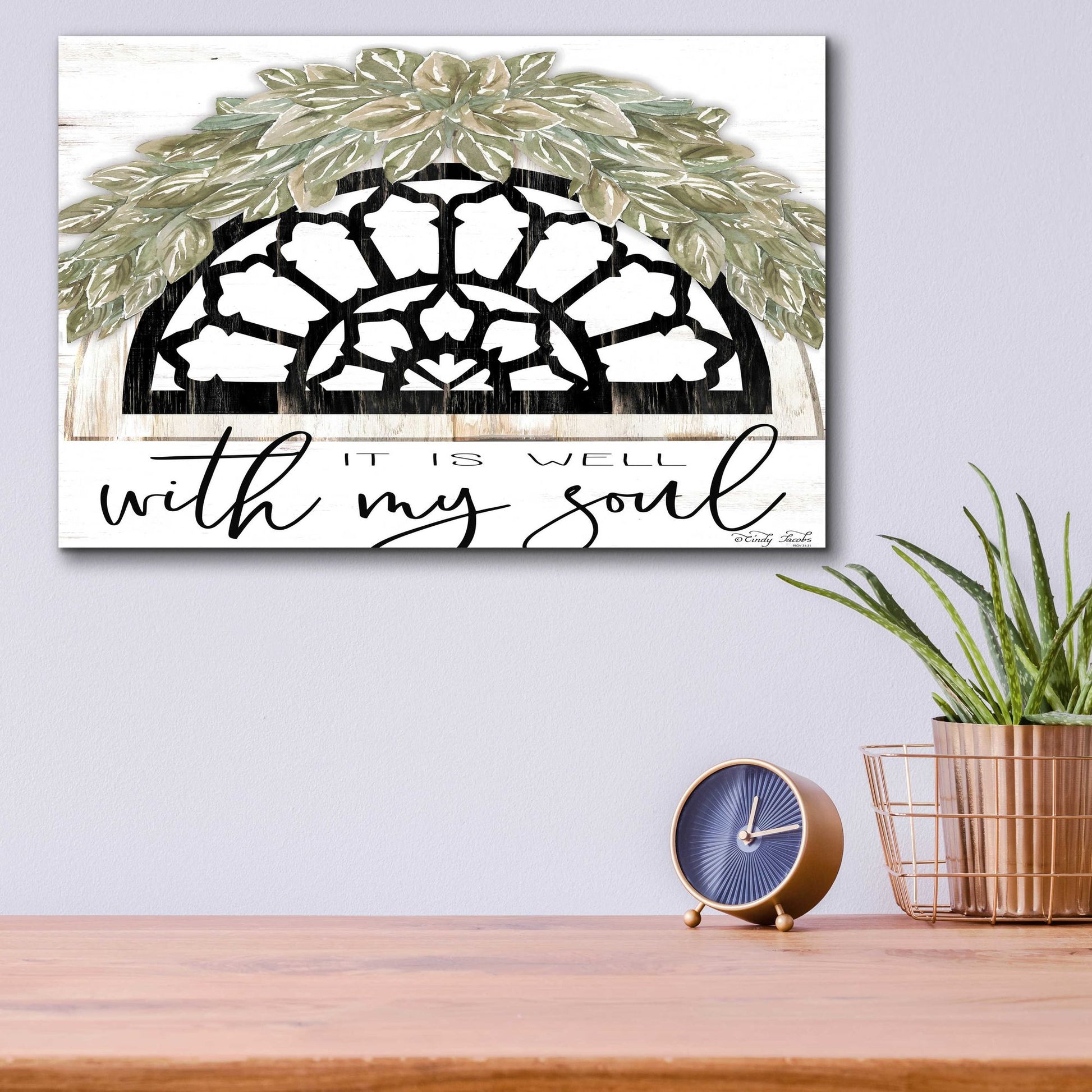 Epic Art 'With My Soul' by Cindy Jacobs, Acrylic Glass Wall Art,16x12