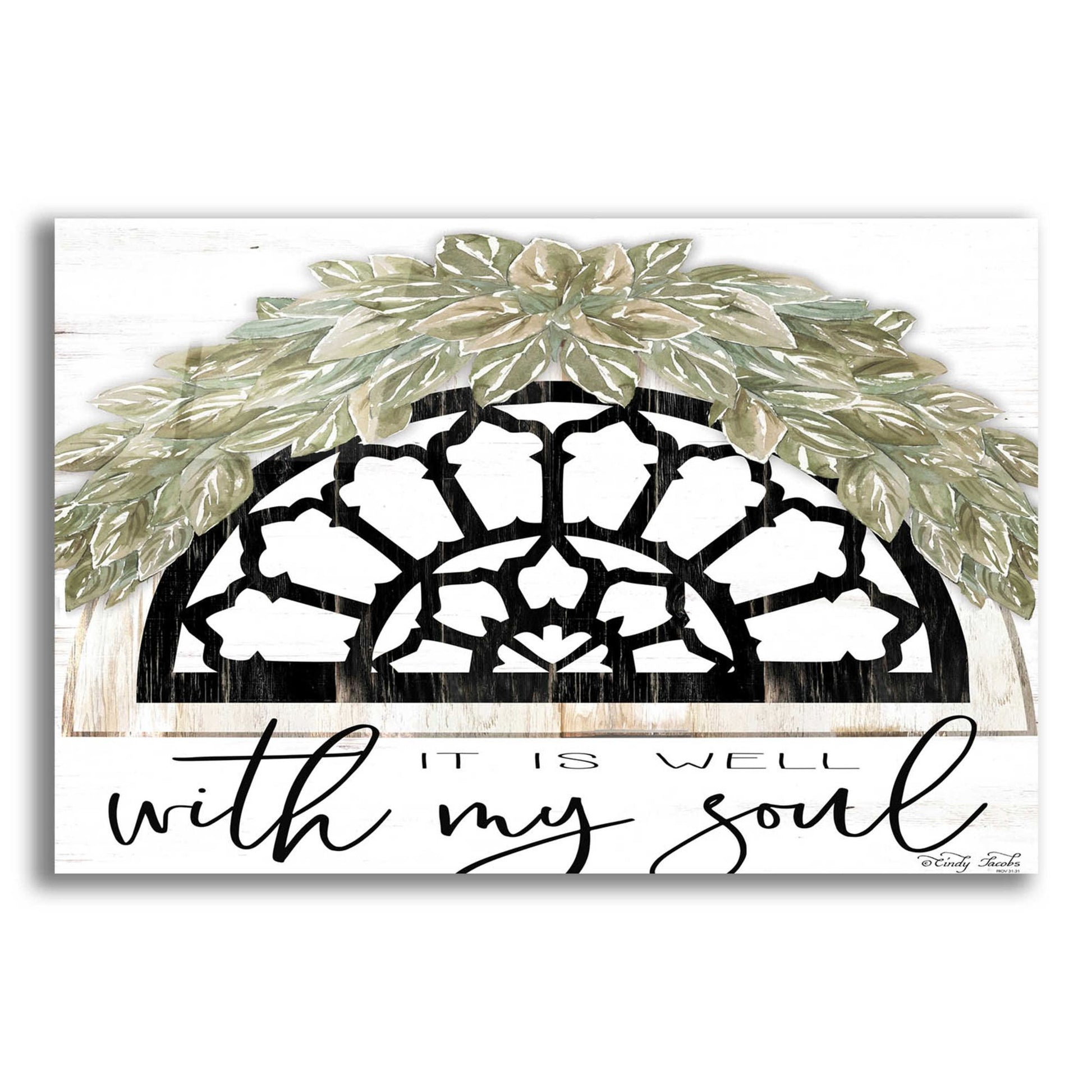 Epic Art 'With My Soul' by Cindy Jacobs, Acrylic Glass Wall Art,24x16