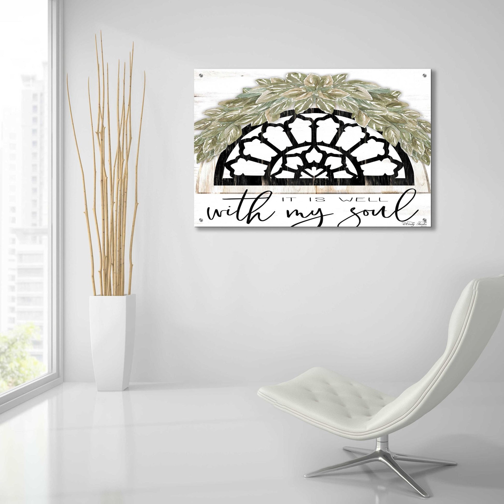Epic Art 'With My Soul' by Cindy Jacobs, Acrylic Glass Wall Art,36x24