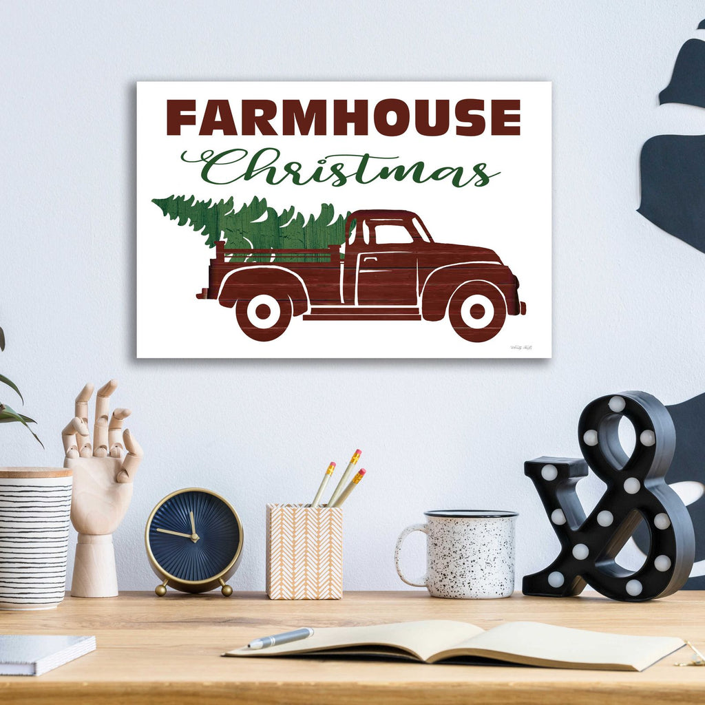 Farmhouse Christmas Truck by Cindy Jacobs - 16x12 acrylic wall art in a room