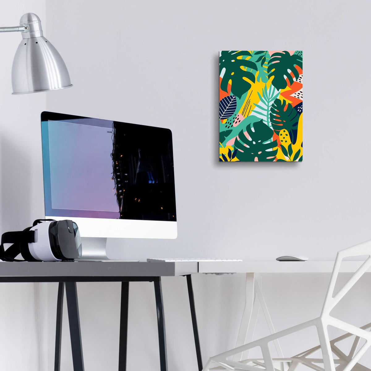 Tropical Leaves One by Ayse - 12x16 acrylic wall art in a room