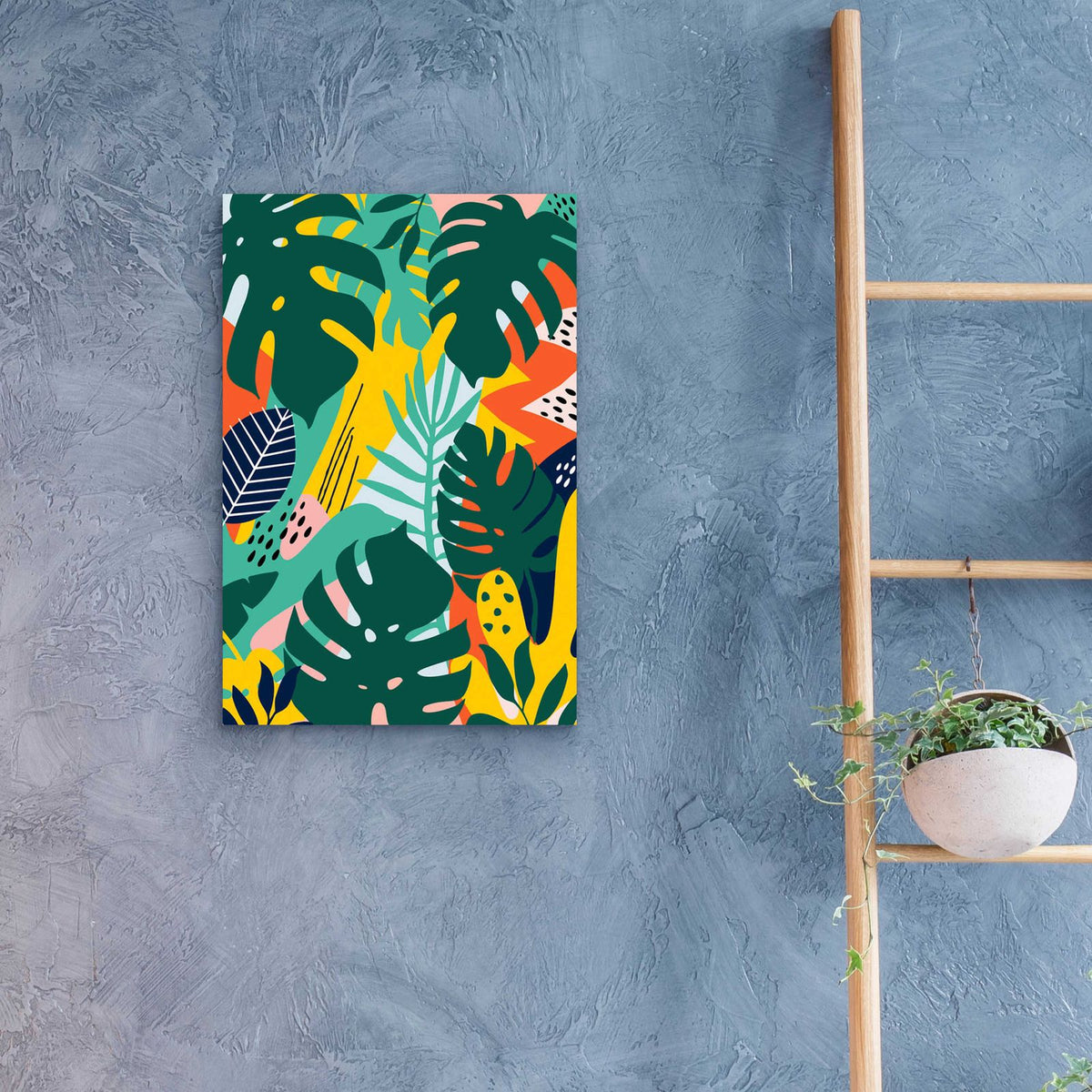 Tropical Leaves One by Ayse - 16x24 acrylic wall art in a room
