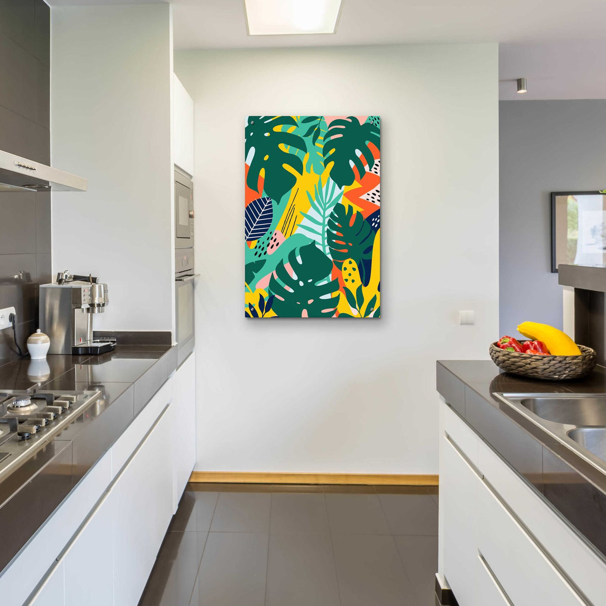 Tropical Leaves One by Ayse - 24x36 acrylic wall art in a room